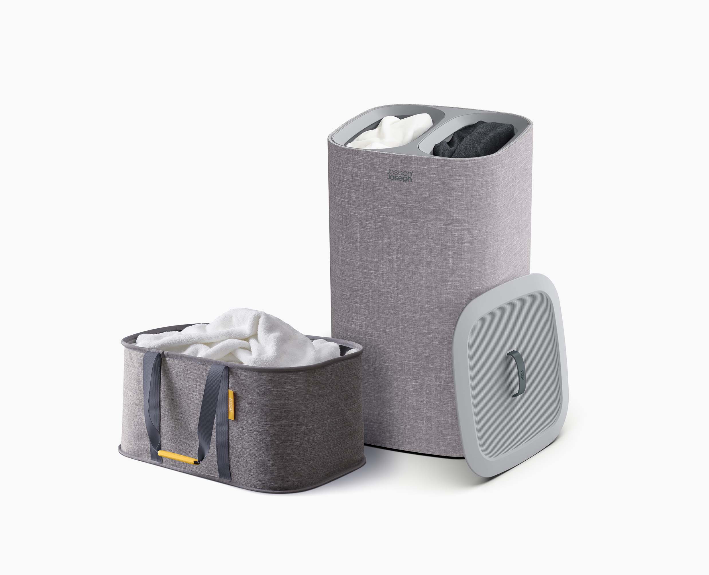 2-piece Grey Laundry Basket Set - Image 3