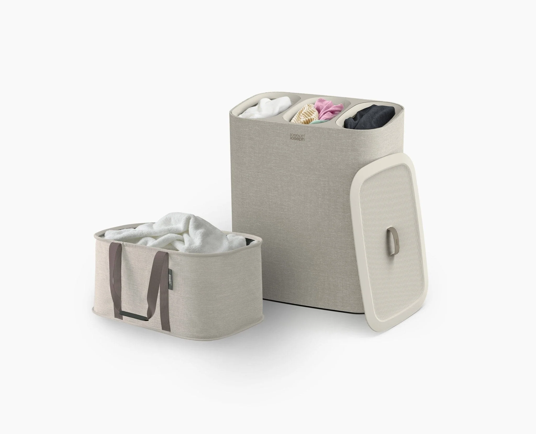 2-piece Ecru Tota Trio 90L & Hold-All™ 35L Laundry Basket Set - Image 3
