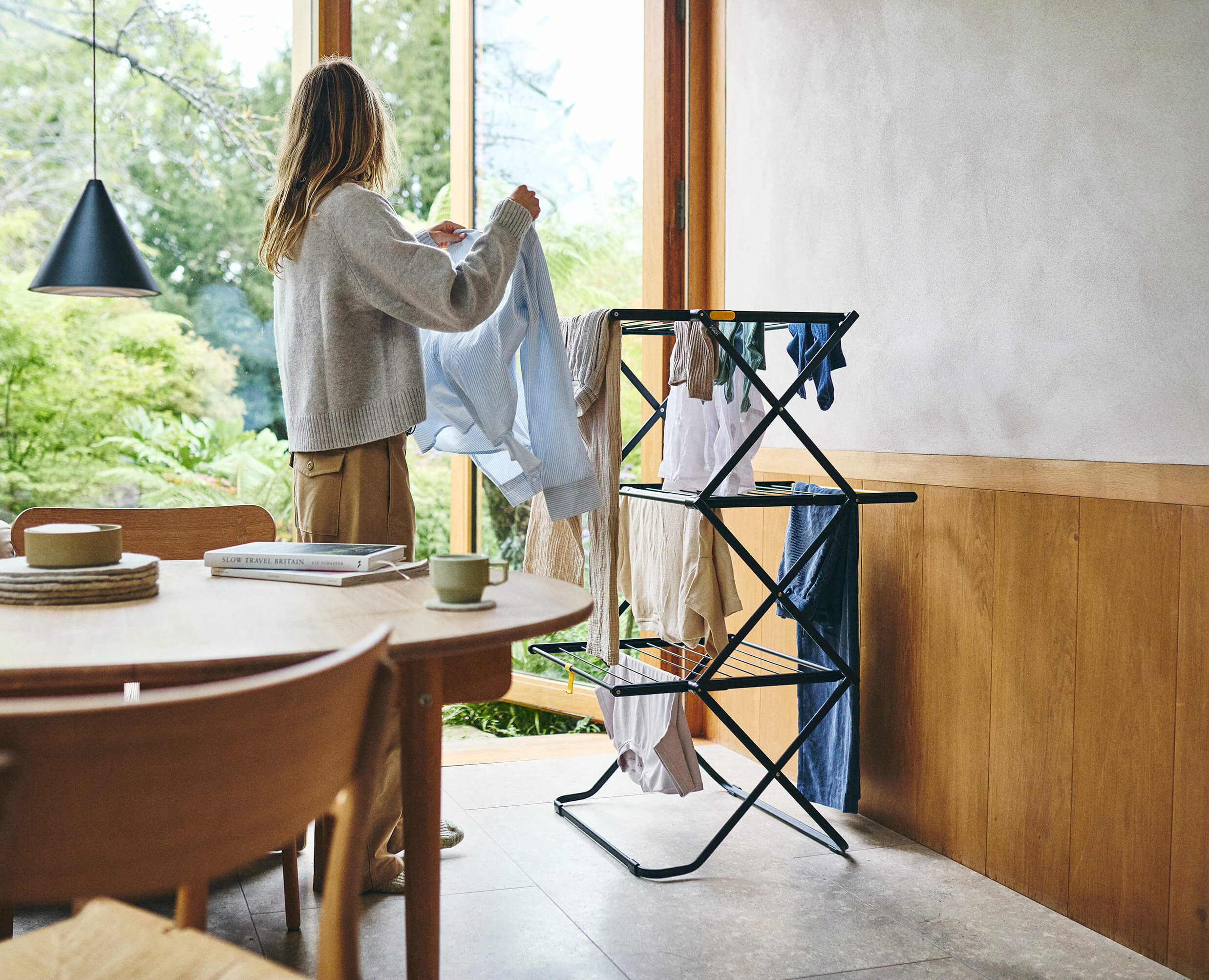 AirFrame™ Max 21m Folding Airer with Long Garment Hanging Rails - Image 3