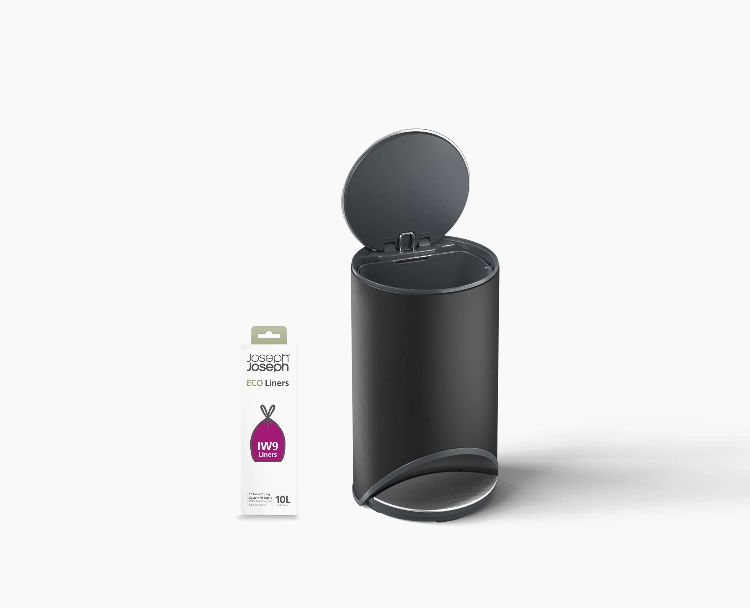 Arc™ 10L Easy-push Matt Black Pedal Bin Starter Set - Image 3