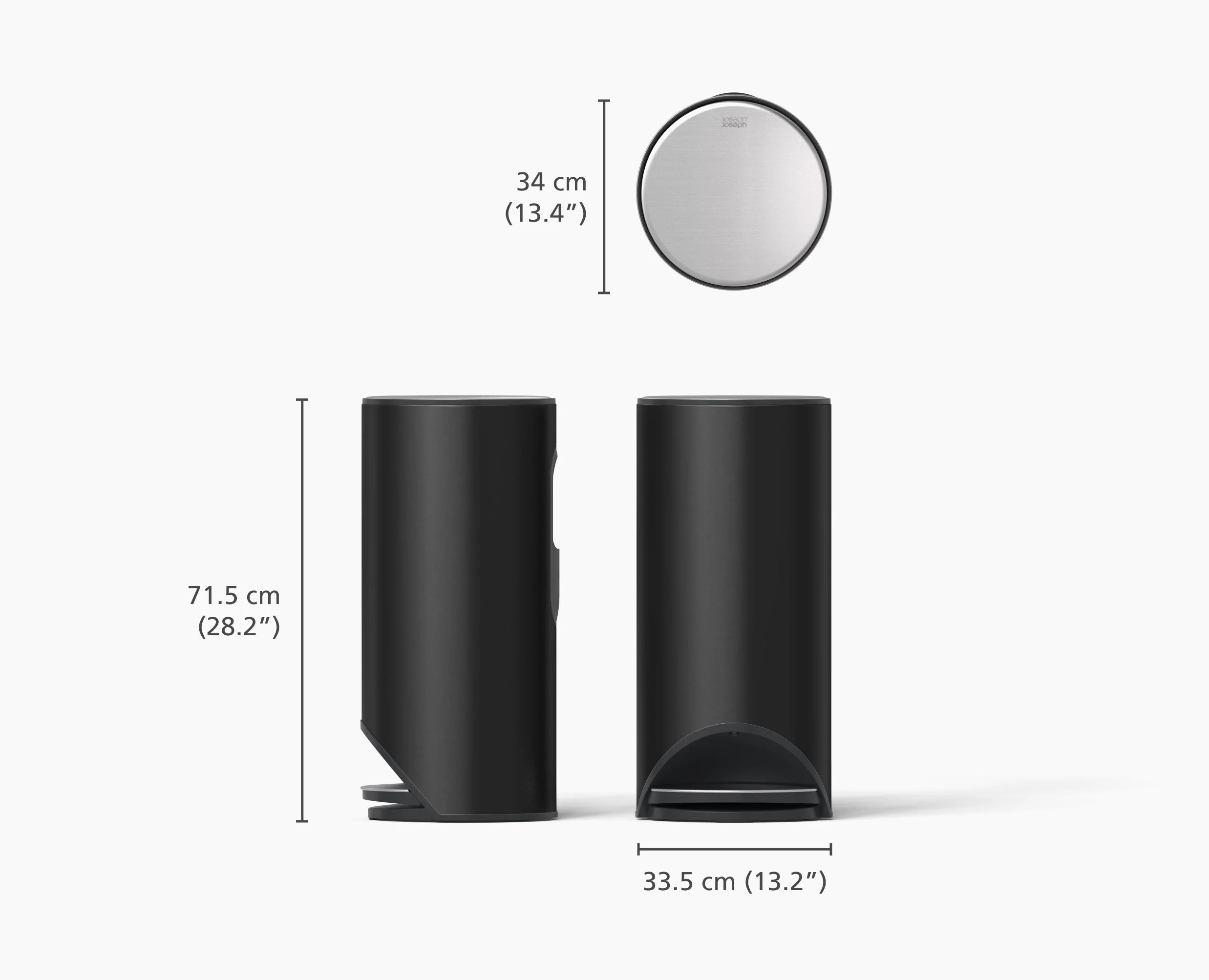 Arc™ 30L Easy-push Matt Black Pedal Bin - Image 5