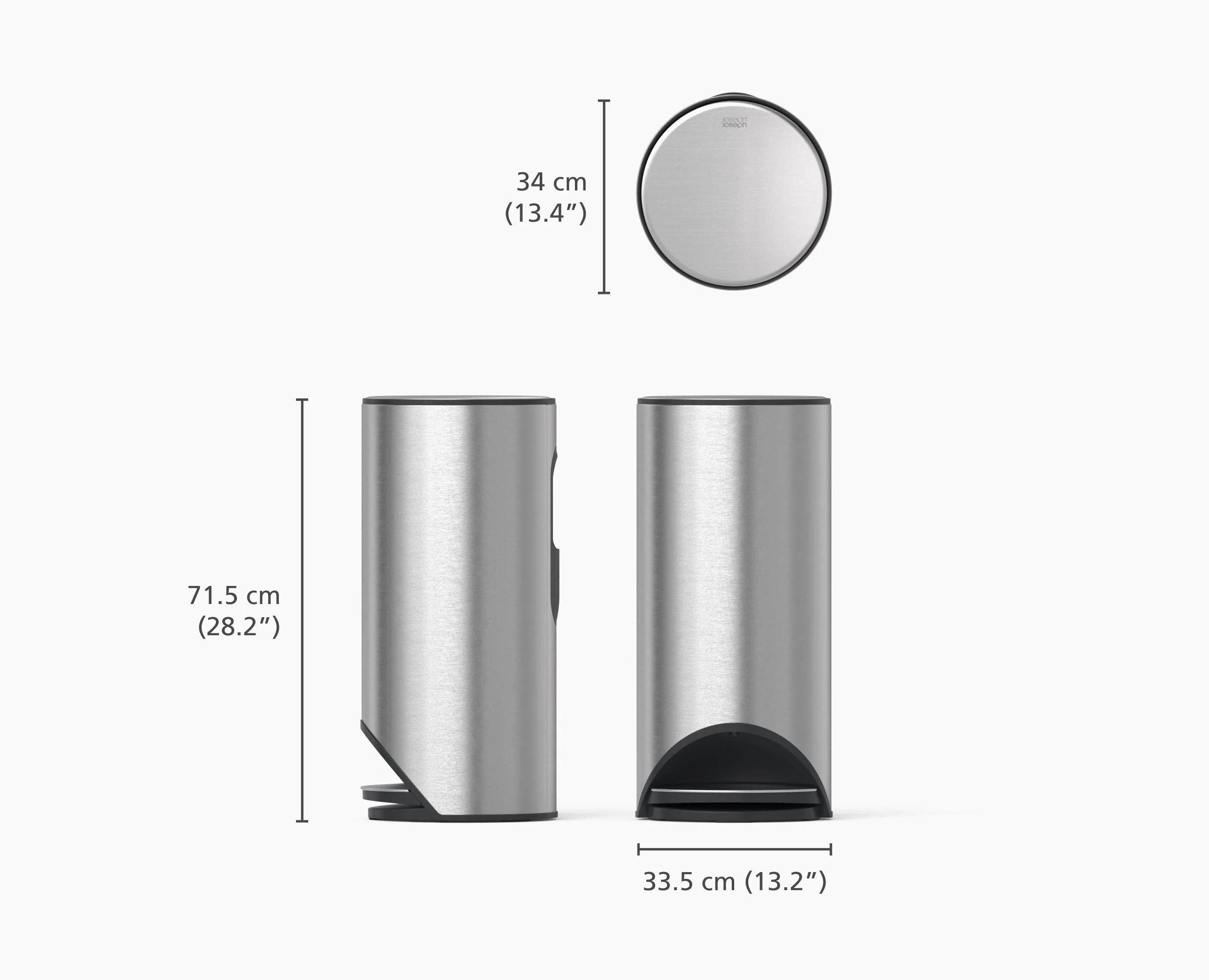 Arc™ 30L Easy-push Stainless-steel Pedal Bin - Image 5