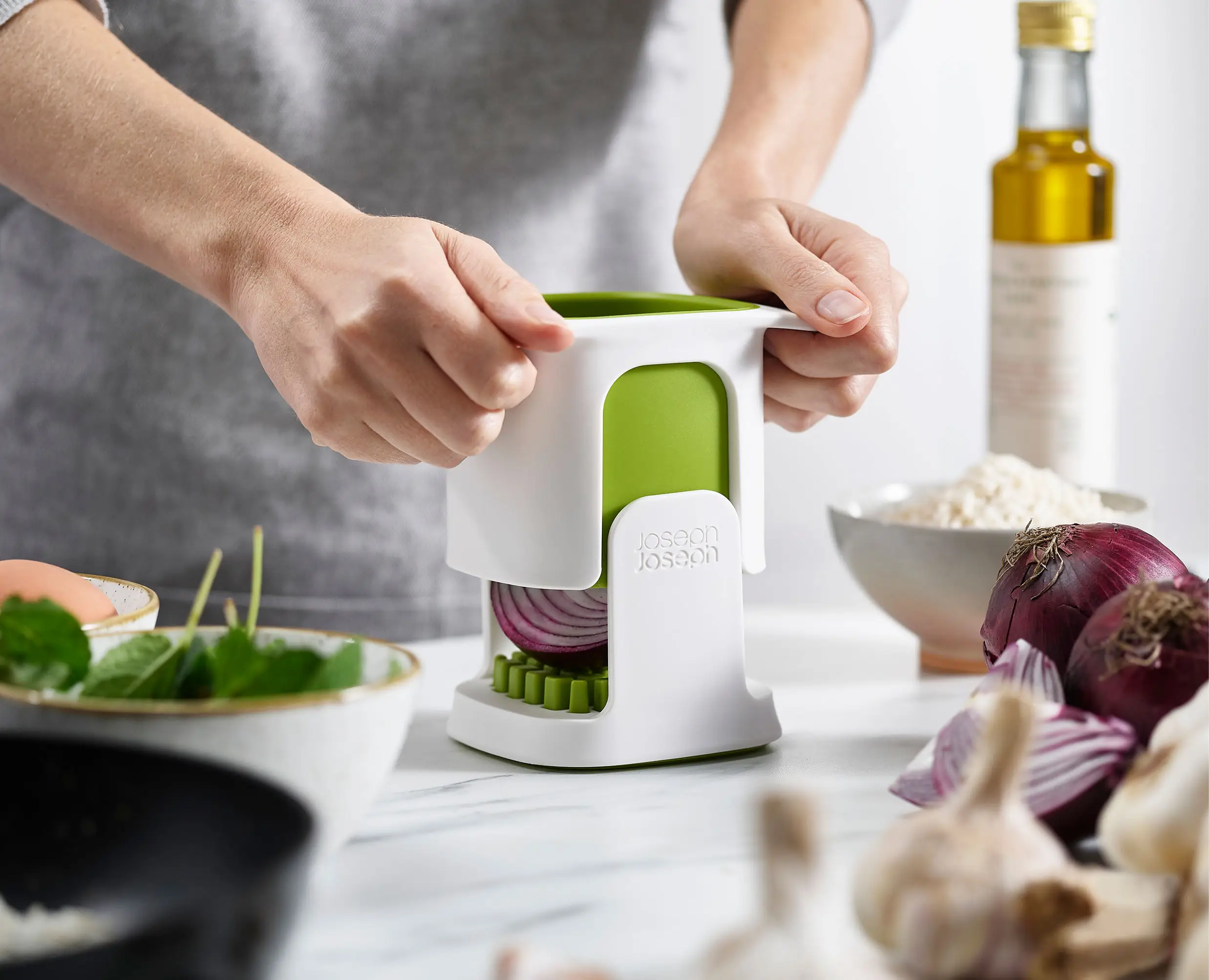 ChopCup™ White Vegetable Chopper - Image 3