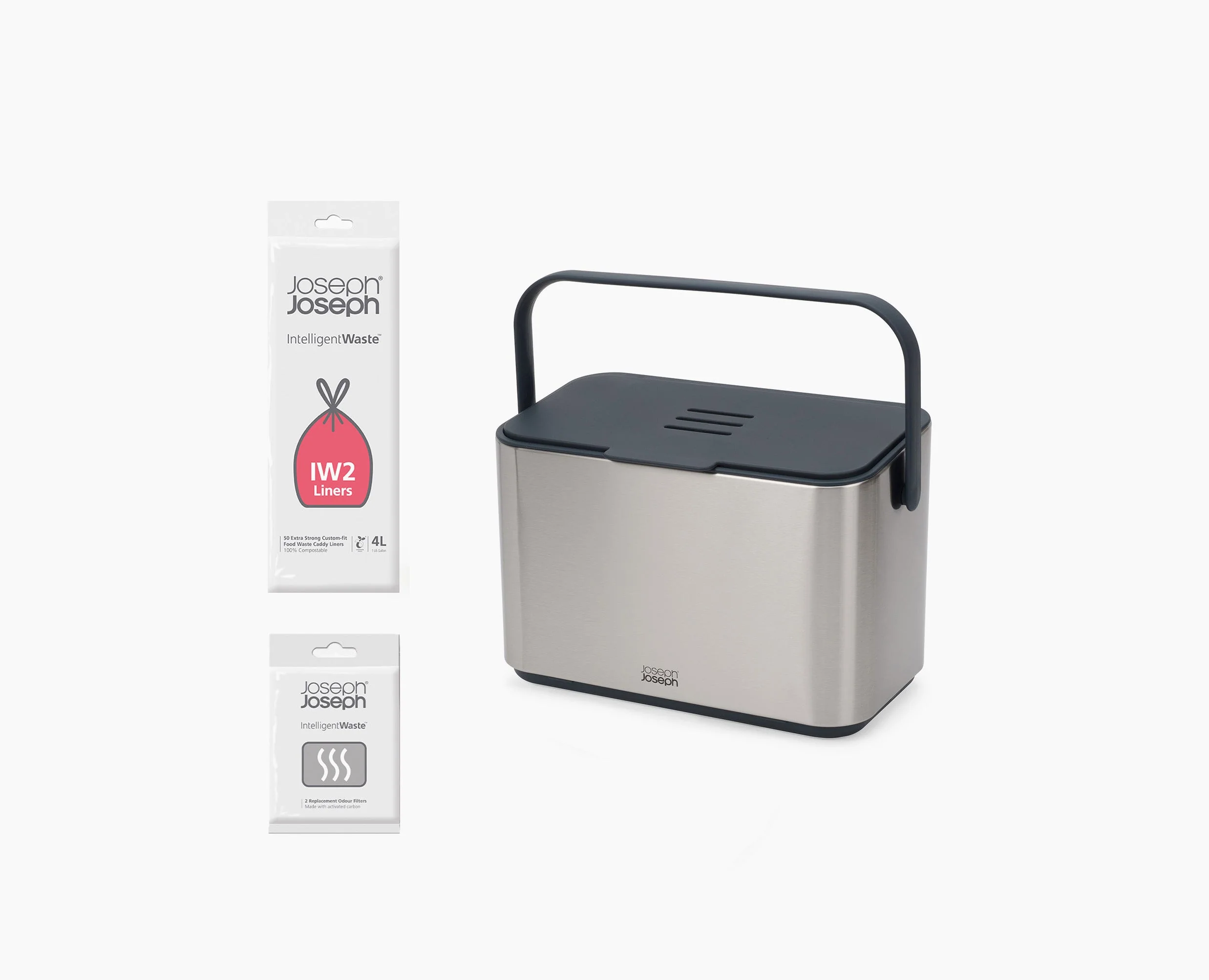 Collect™ 4L Stainless-steel Food Waste Caddy Starter Set - Image 3