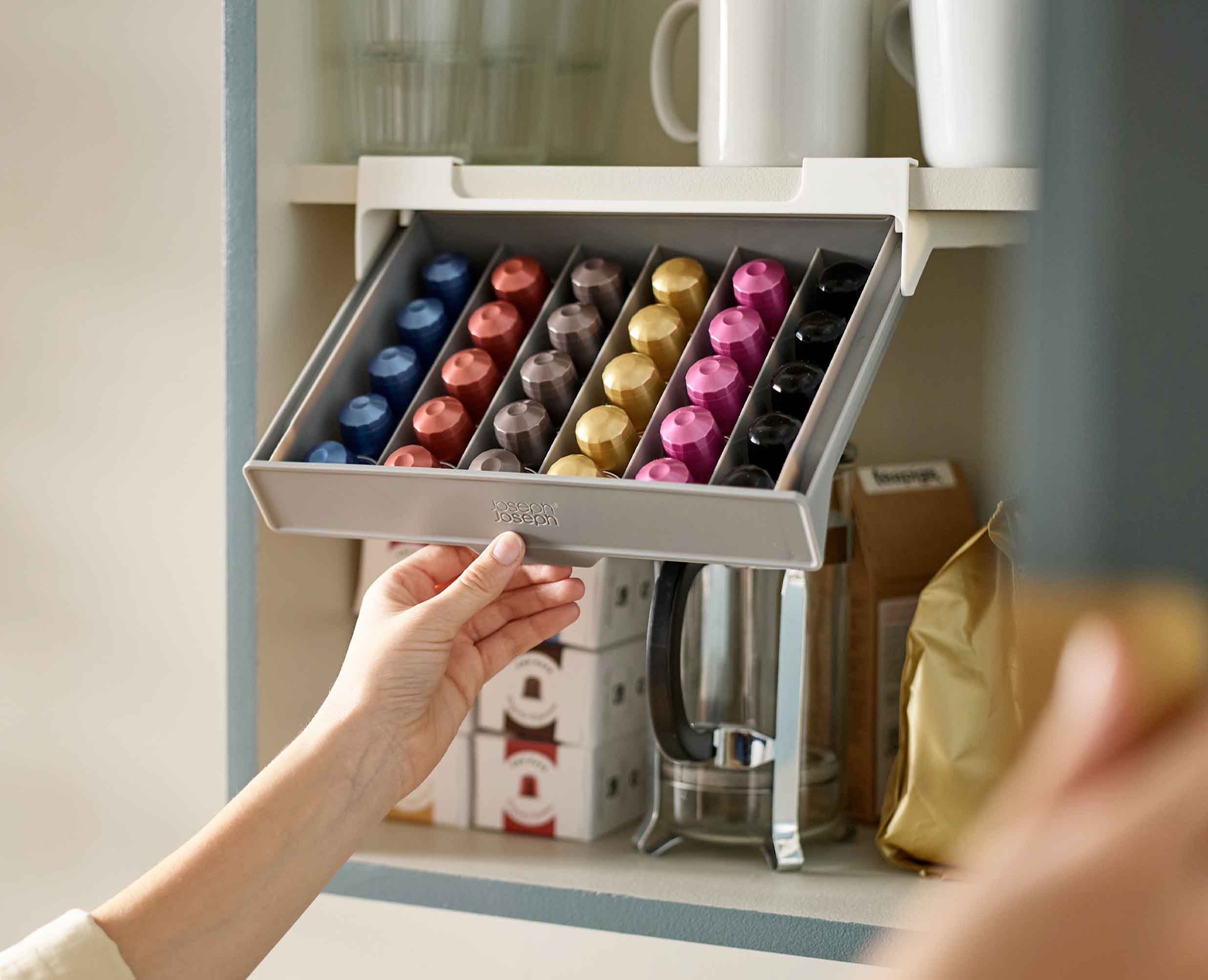 CupboardStore™ Grey Under-shelf Coffee Pod Drawer - Image 3