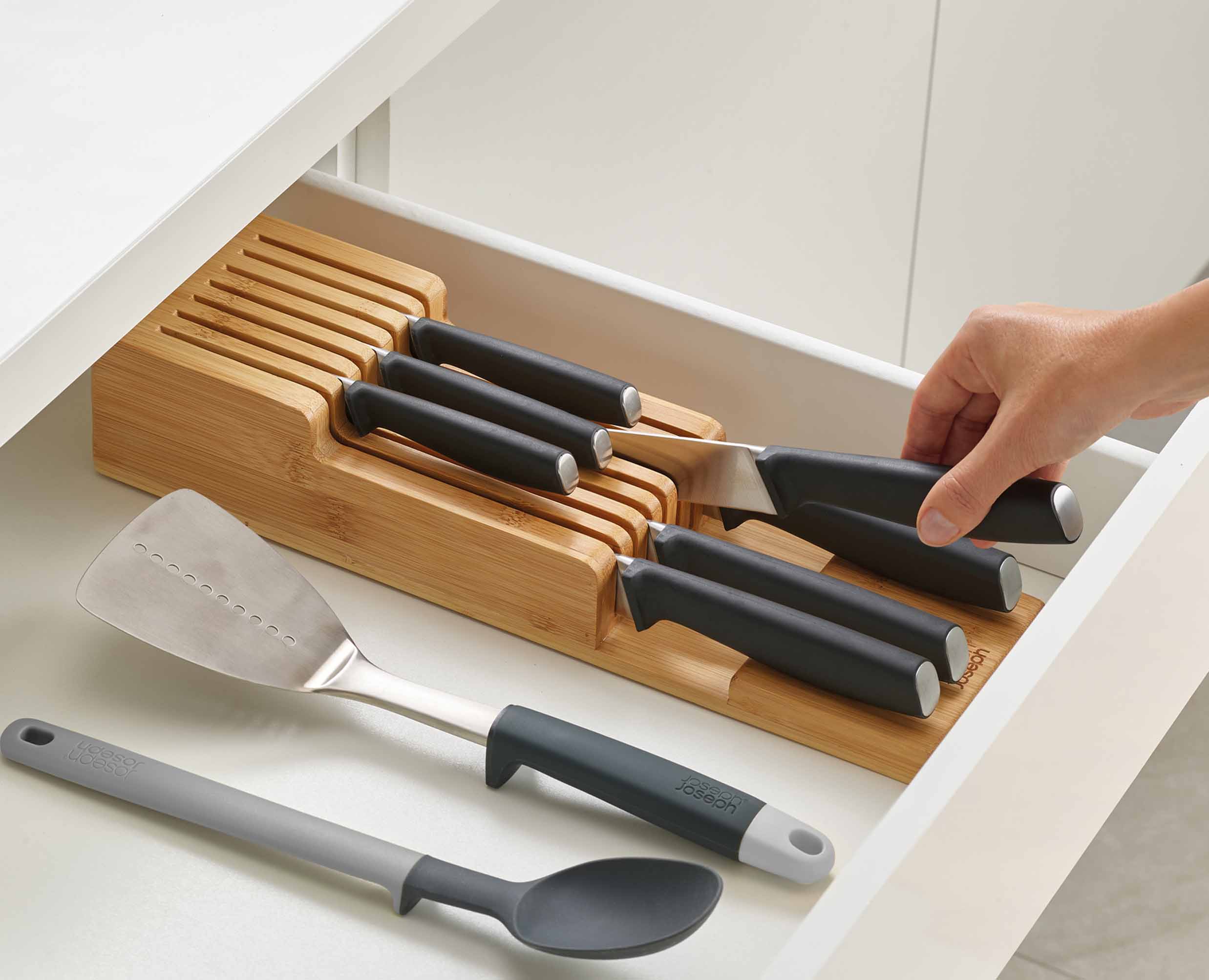 DrawerStore™ Bamboo Compact Knife Organiser - Image 4
