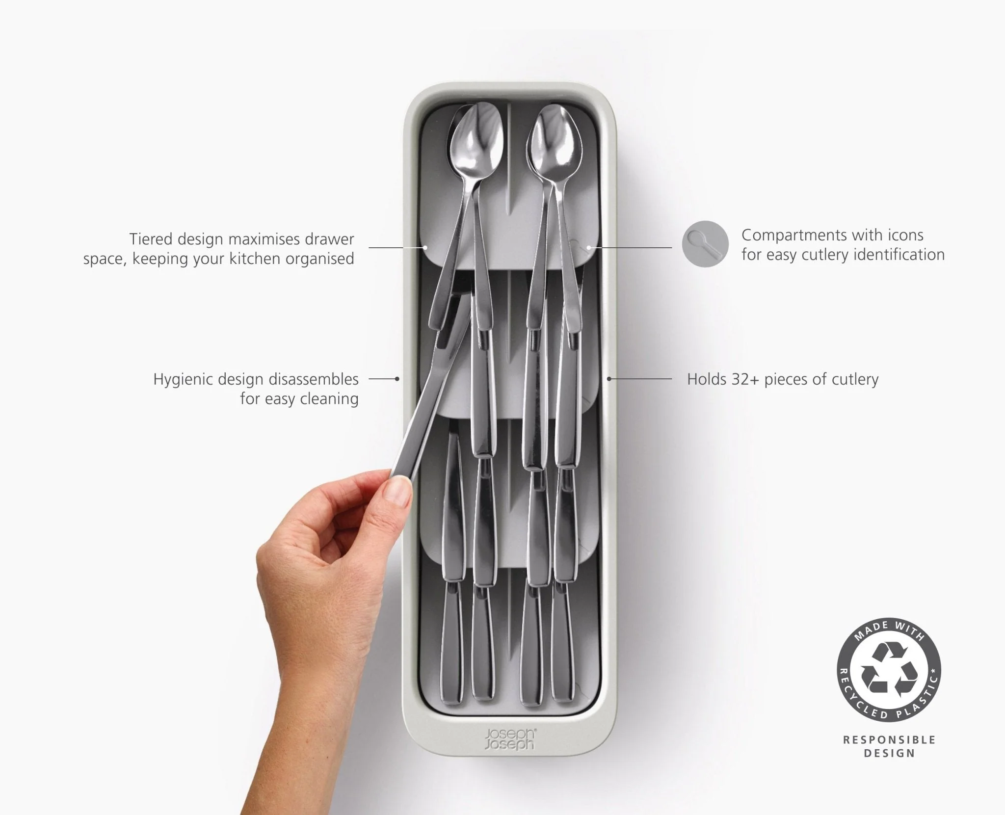DrawerStore™ Compact Tiered Cutlery Organiser - Image 6