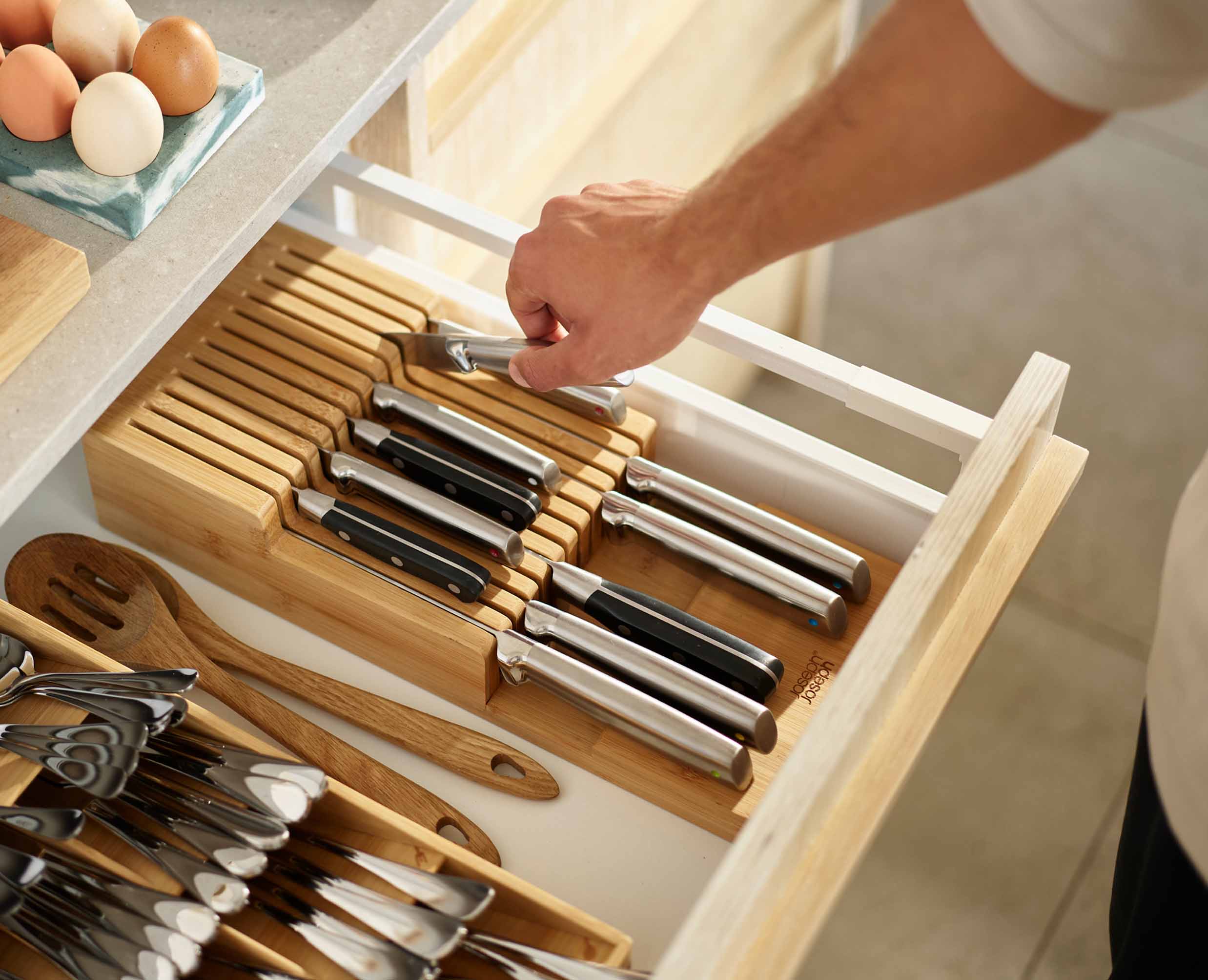 DrawerStore™ Bamboo Large 2-tier Knife Organiser - Image 3