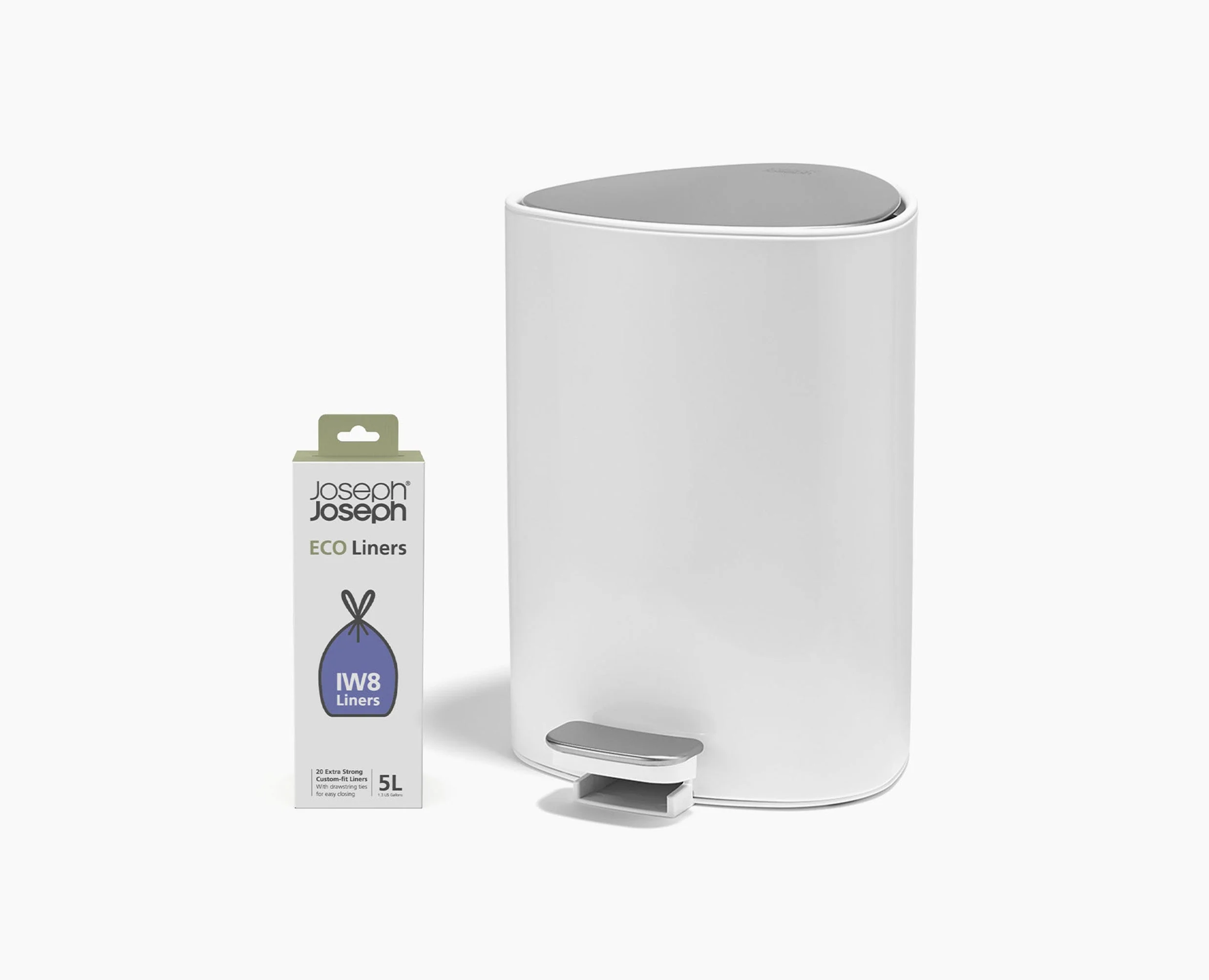 EasyStore™ 5L Gloss White Bathroom Bin Starter Set - Image 3