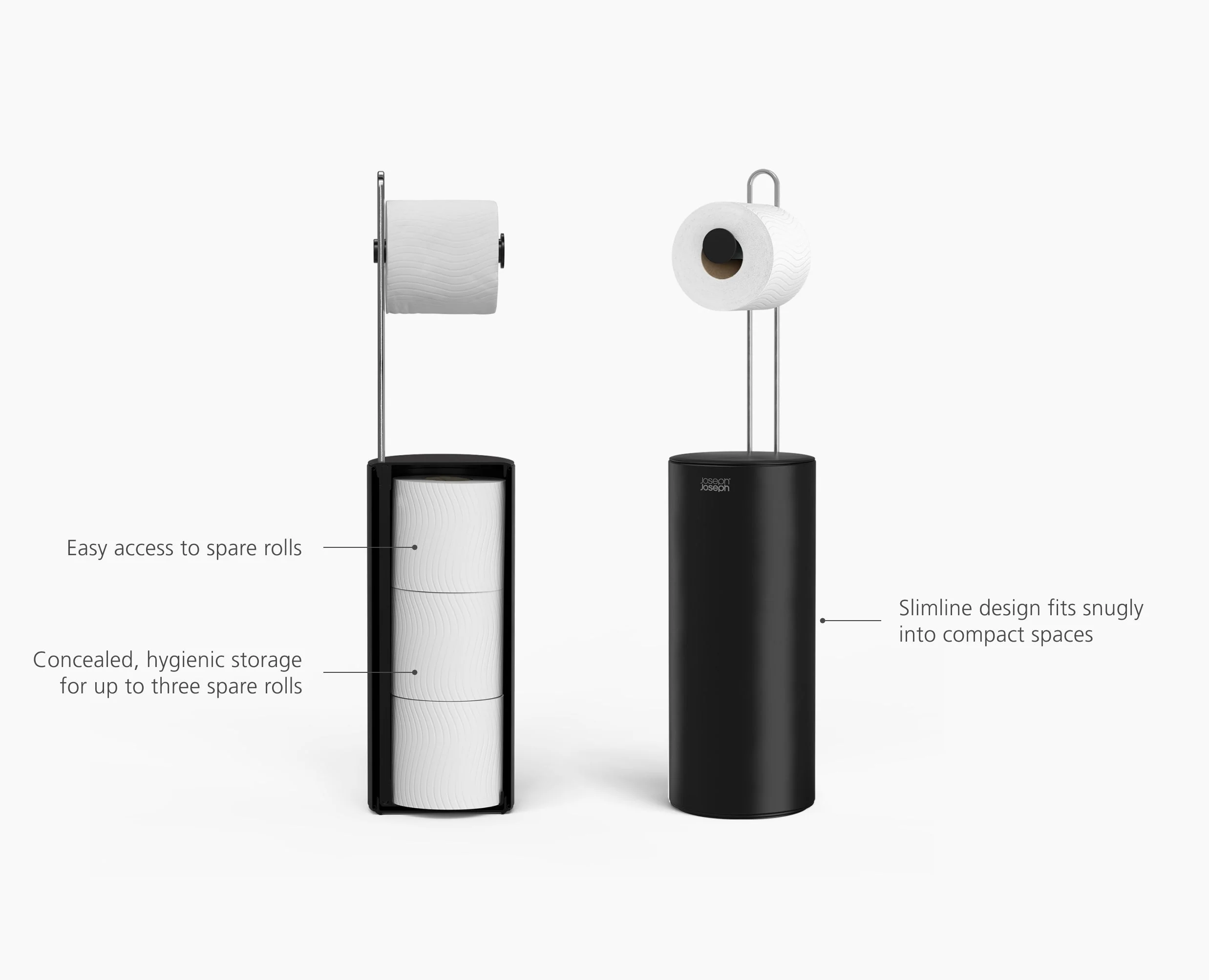 EasyStore™ Matt Black Concealed Toilet Roll Holder - Image 6