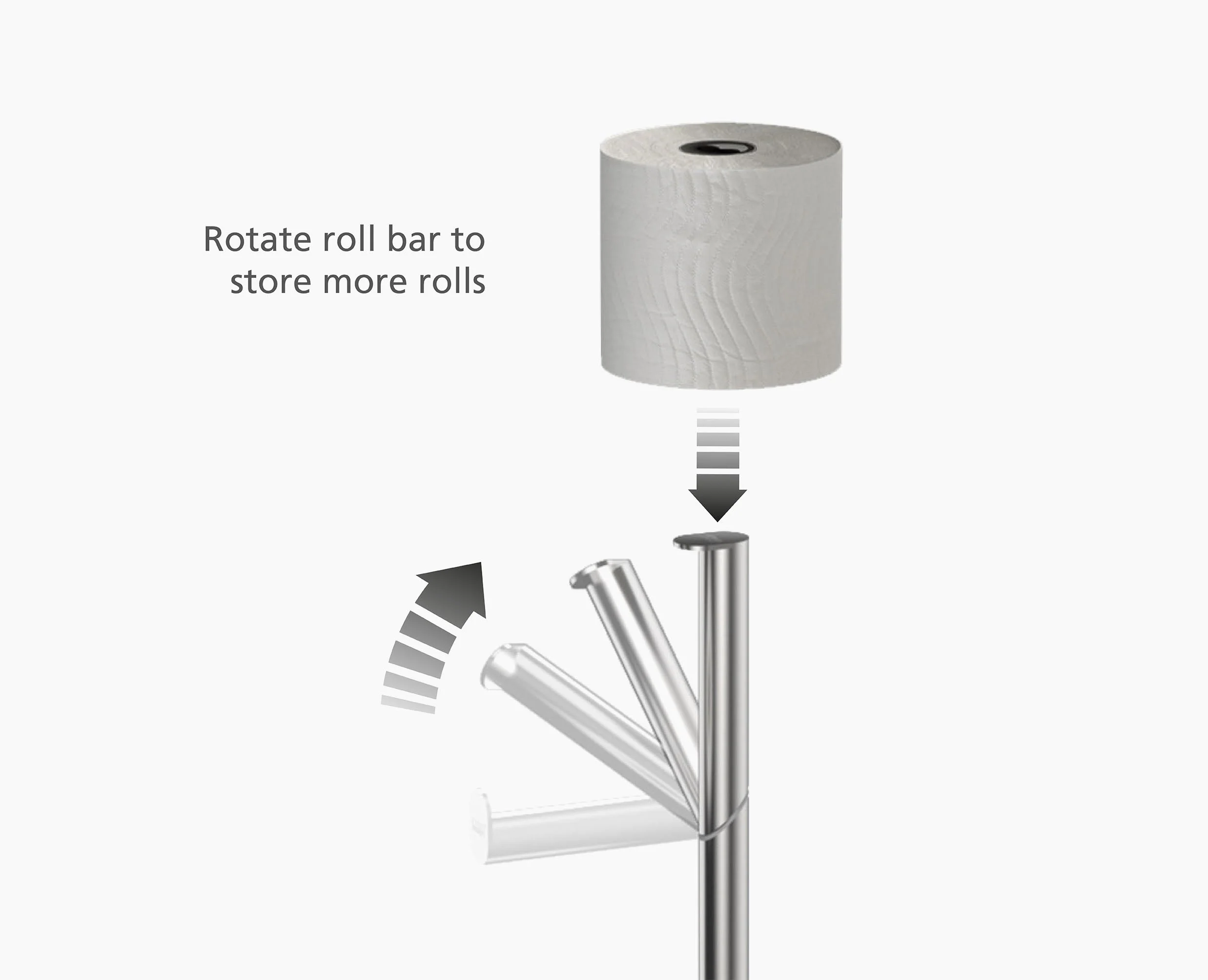 EasyStore™ Luxe 2-in-1 Stainless-steel Toilet Roll Stand - Image 8