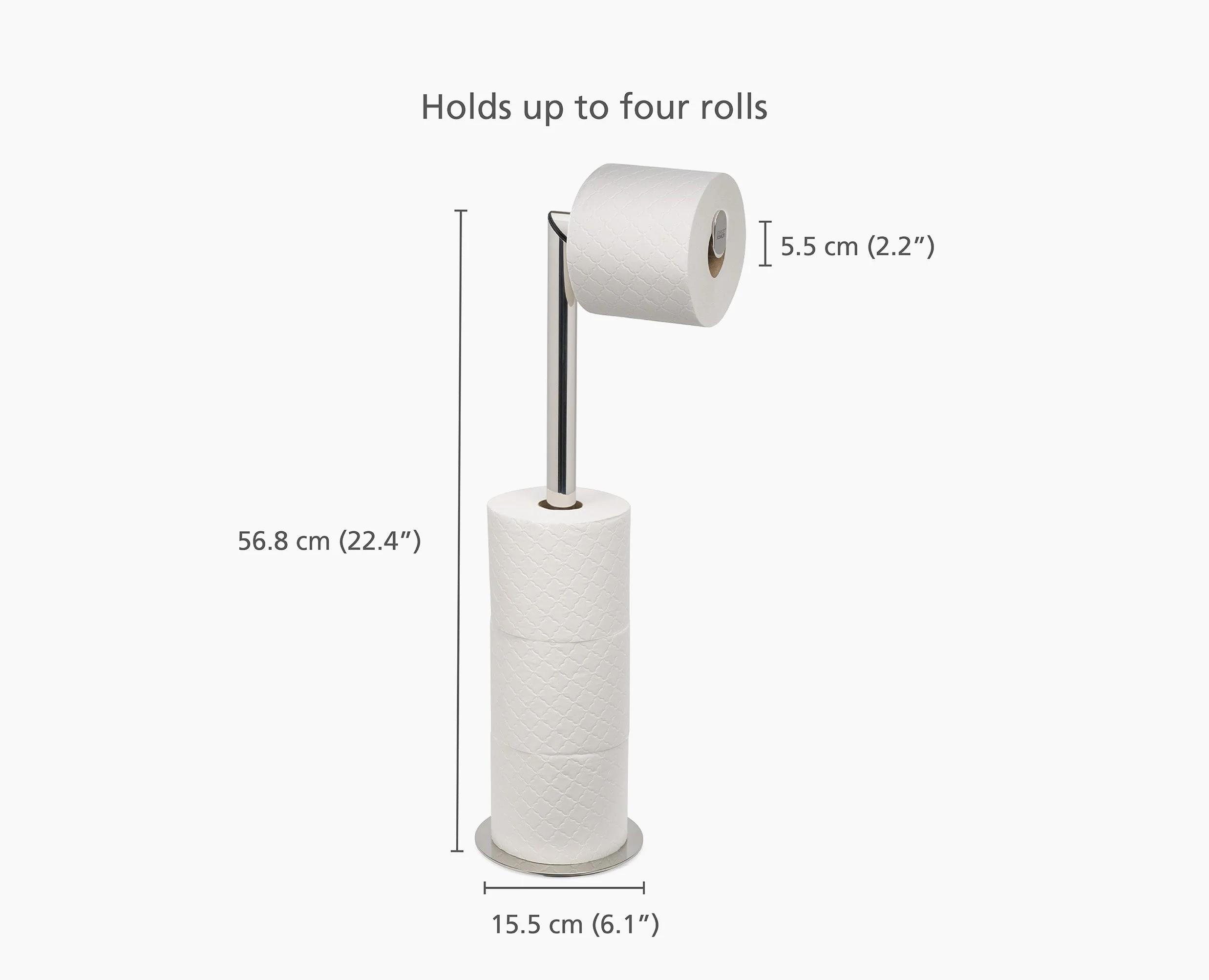 EasyStore™ Luxe 2-in-1 Stainless-steel Toilet Roll Stand - Image 9