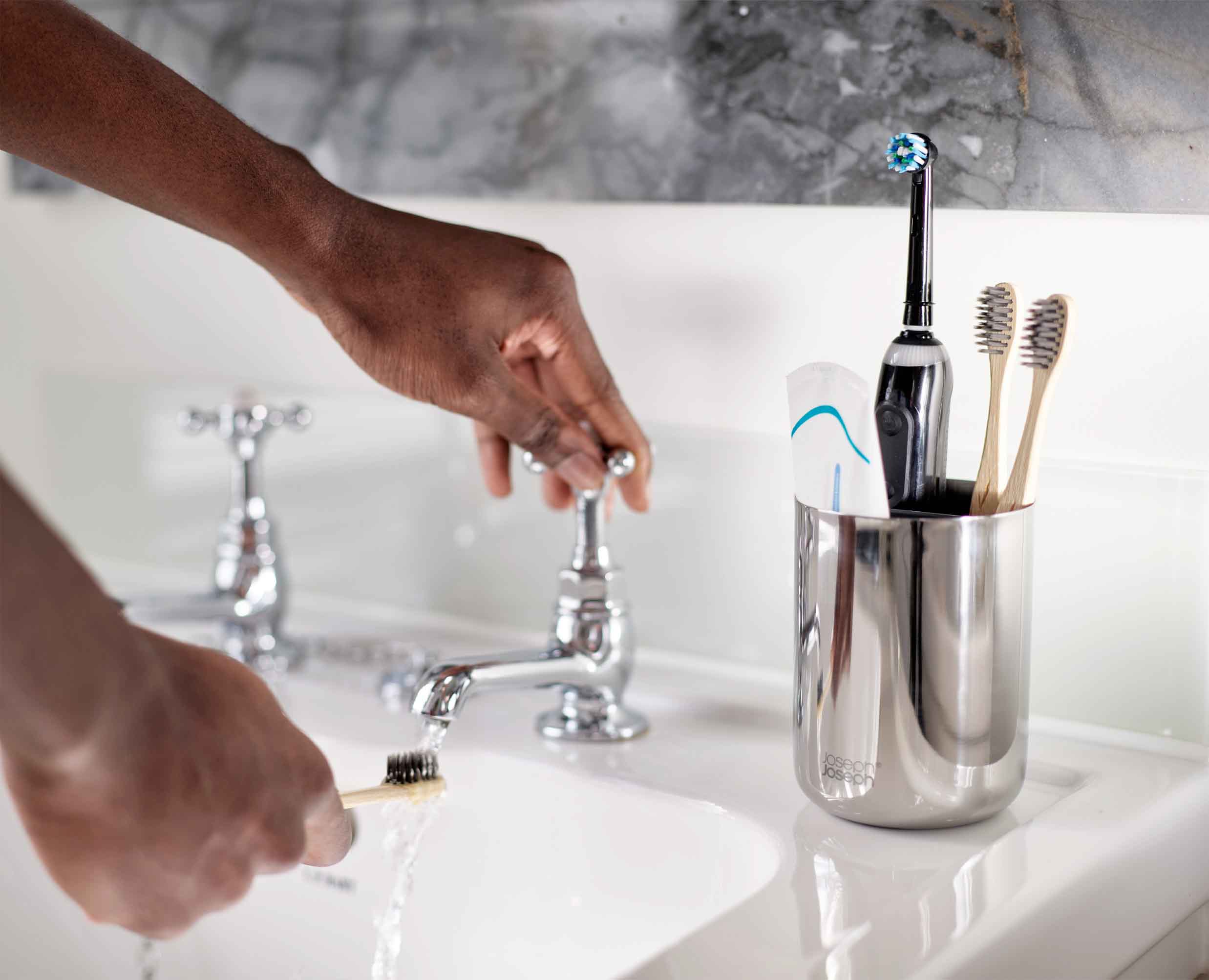 EasyStore™ Luxe Stainless-steel Toothbrush Caddy - Image 3