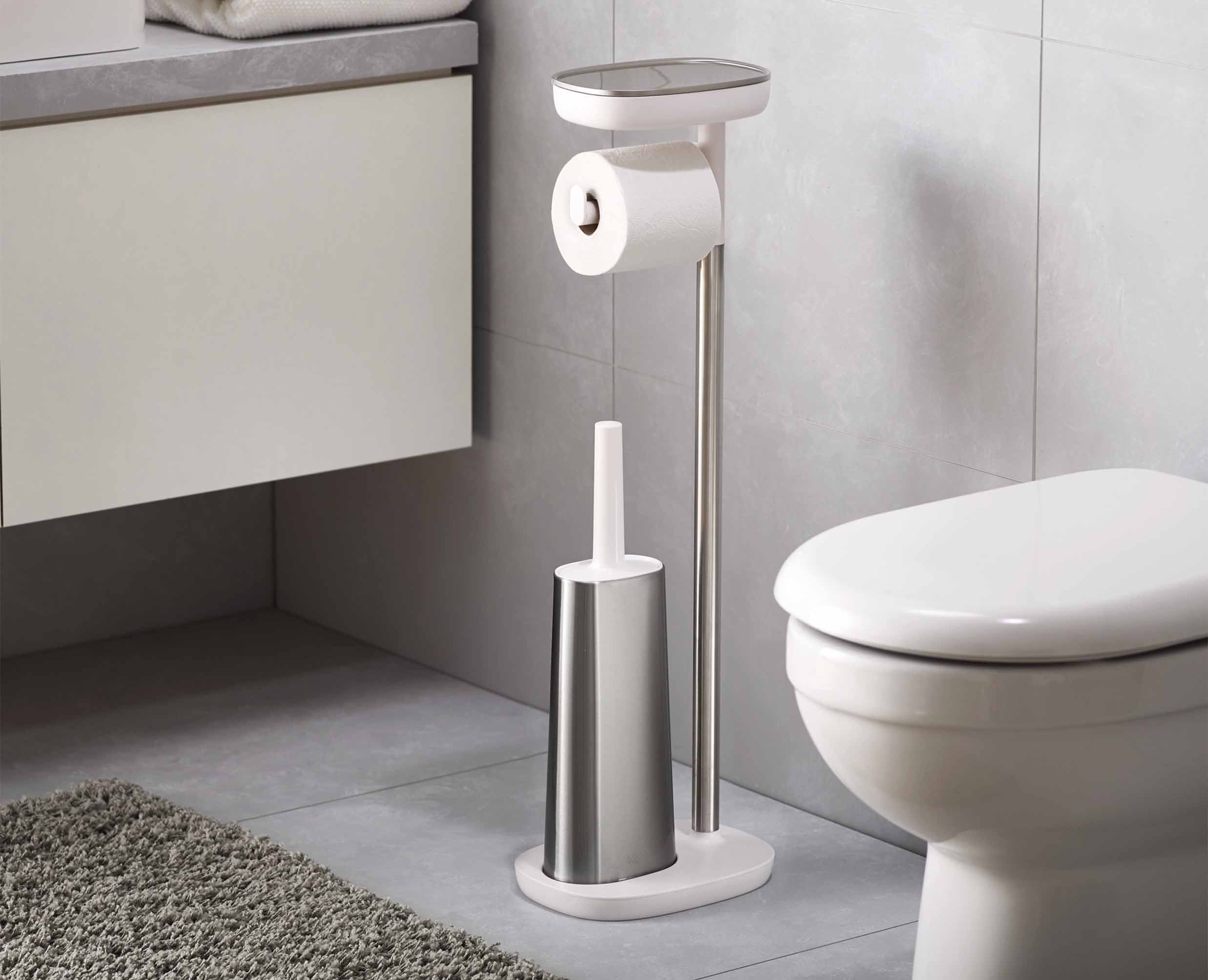 EasyStore™ Plus Stainless-steel Toilet Roll Holder with Toilet Brush - Image 3