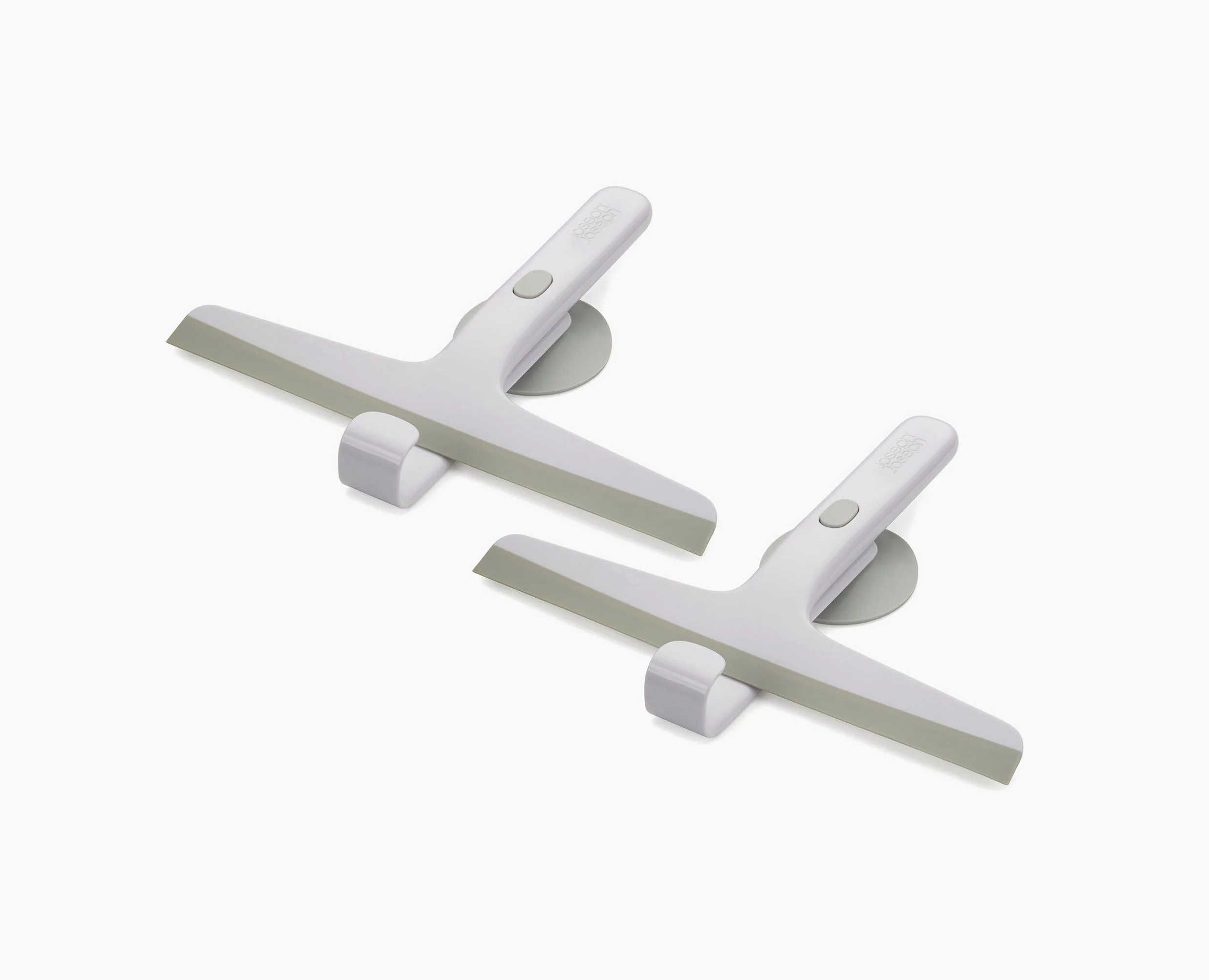 EasyStore™ Pack of 2 Light Grey Shower Squeegees with Storage Hook - Image 3