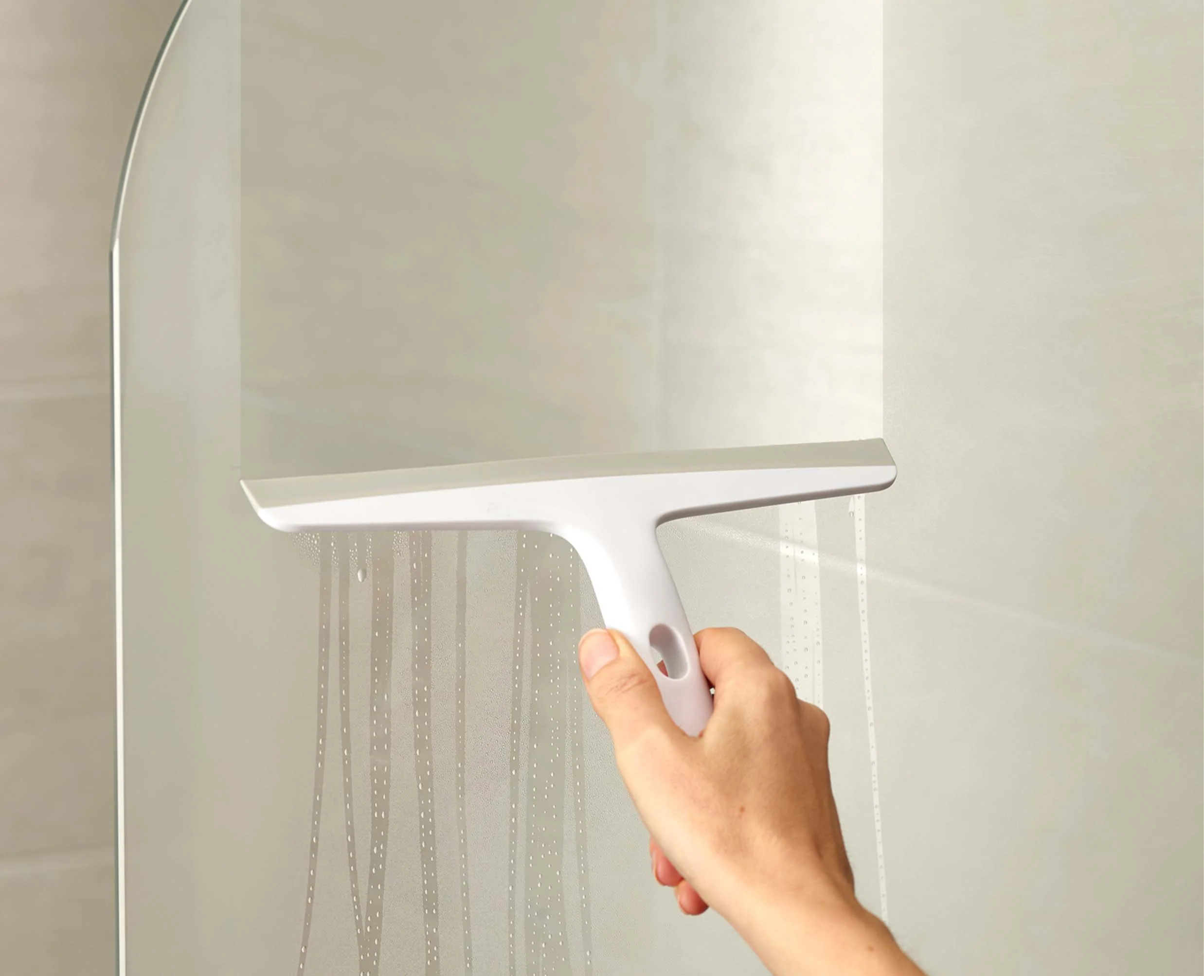 EasyStore™ Light Grey Shower Squeegee with Storage Hook - Image 3