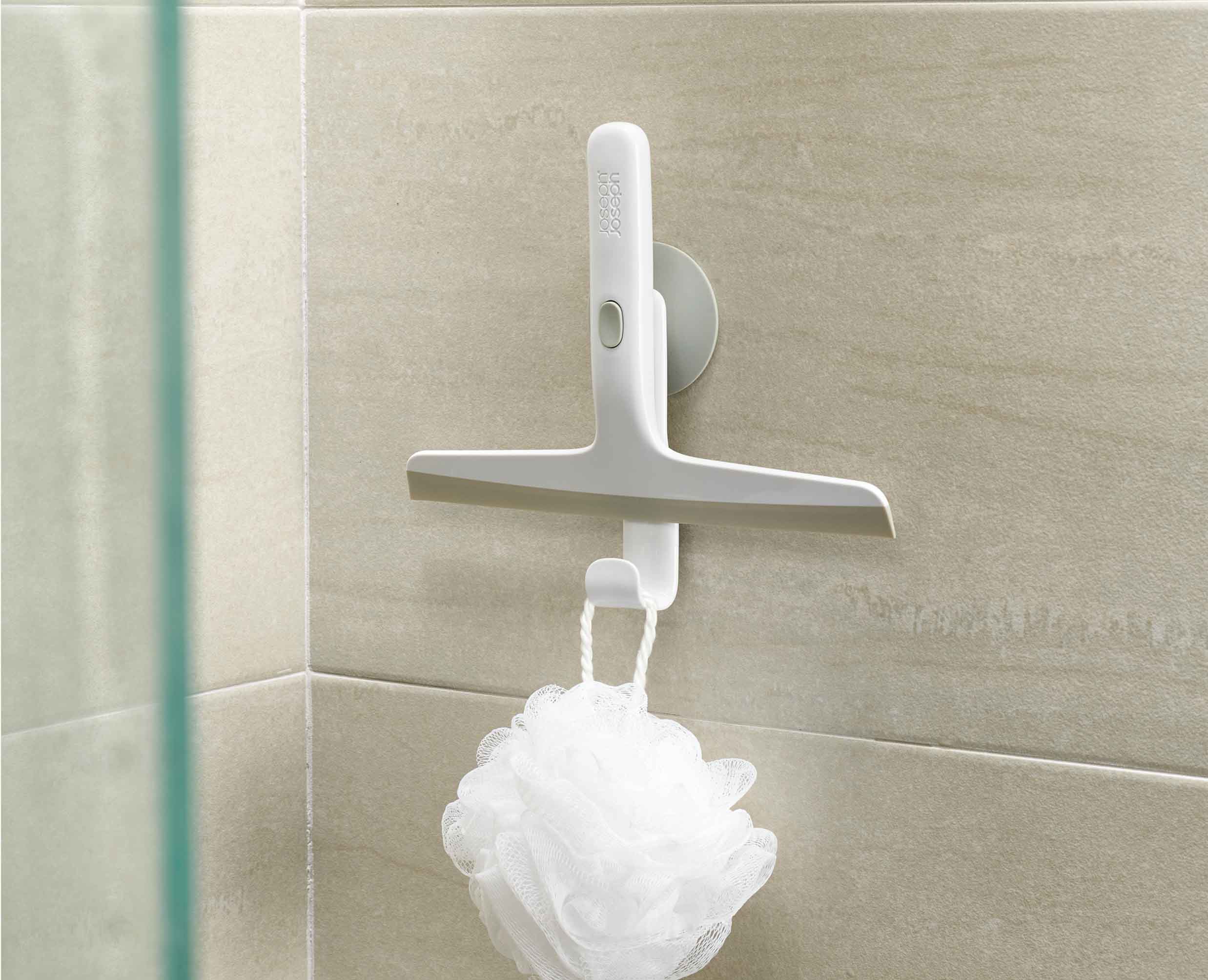 EasyStore™ Light Grey Shower Squeegee with Storage Hook - Image 4