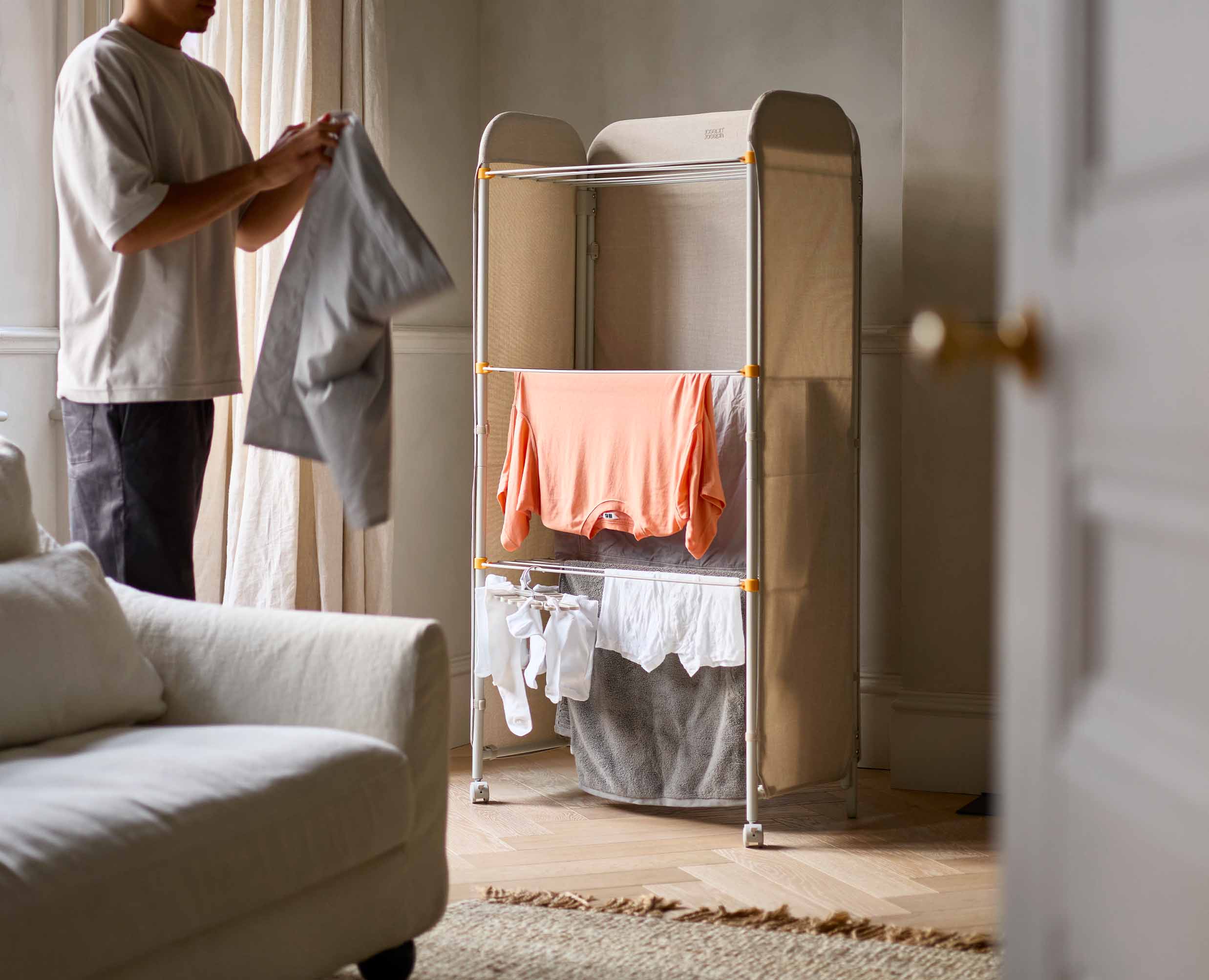 Eclipse™ 3-tier Ecru Clothes Airer with Screen - Image 4