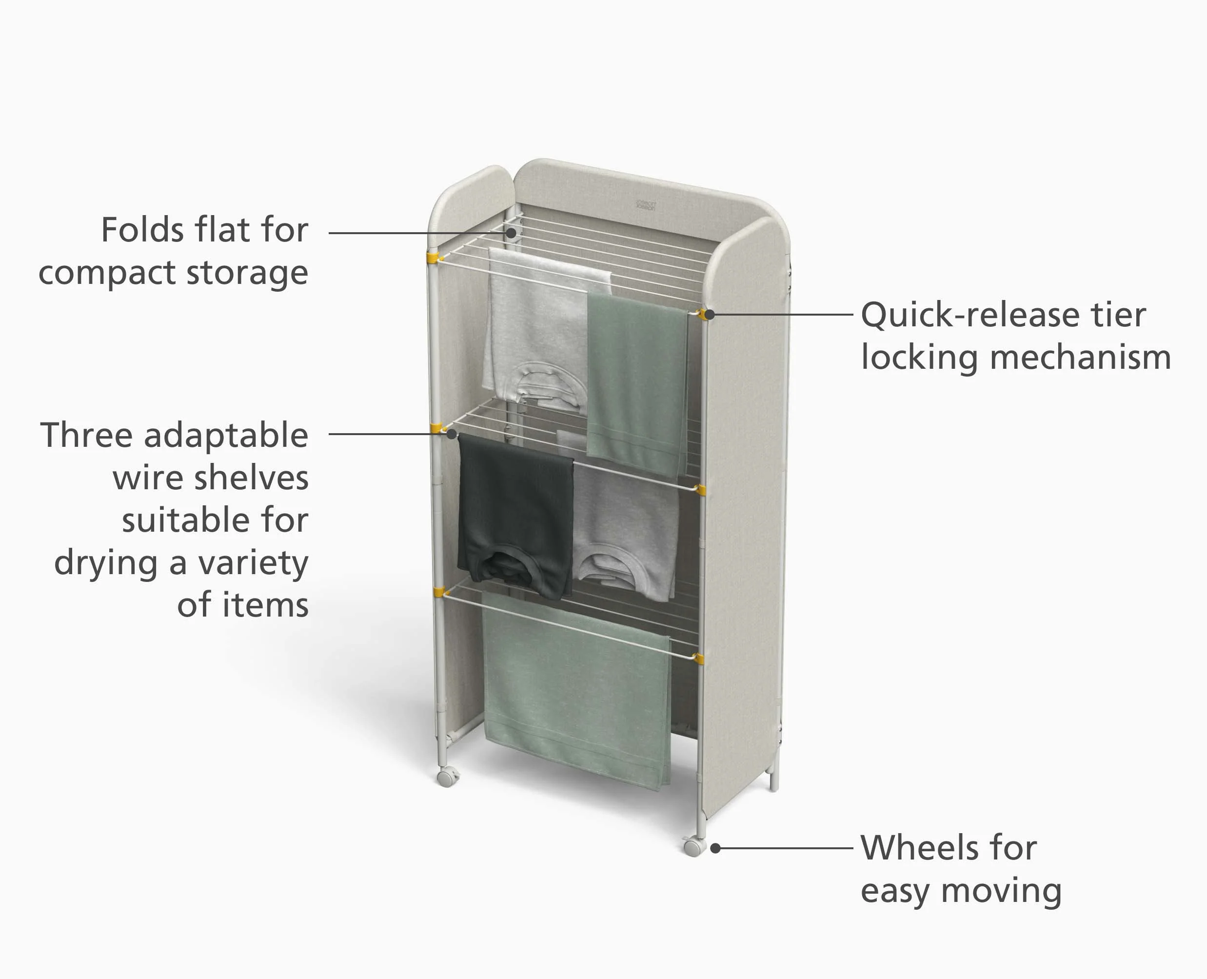Eclipse™ 3-tier Ecru Clothes Airer with Screen - Image 5