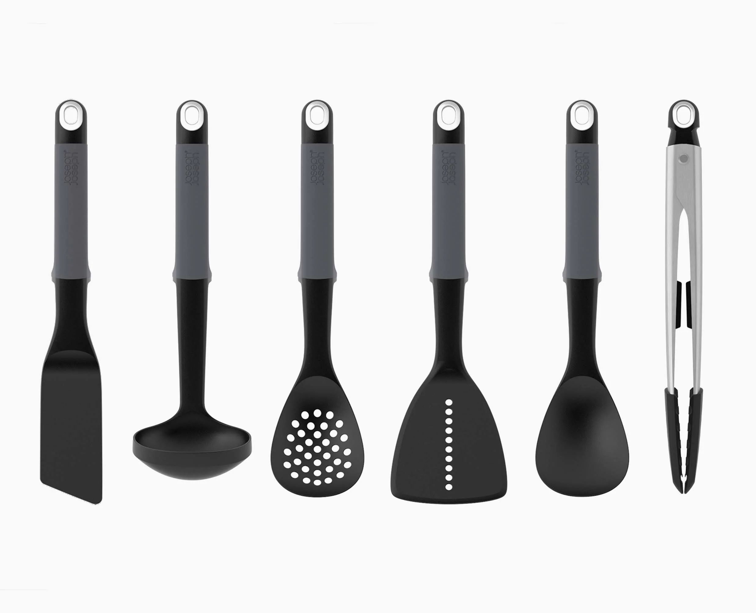 Elevate⢠6-piece Grey Utensils Carousel Set with Tongs - Image 4