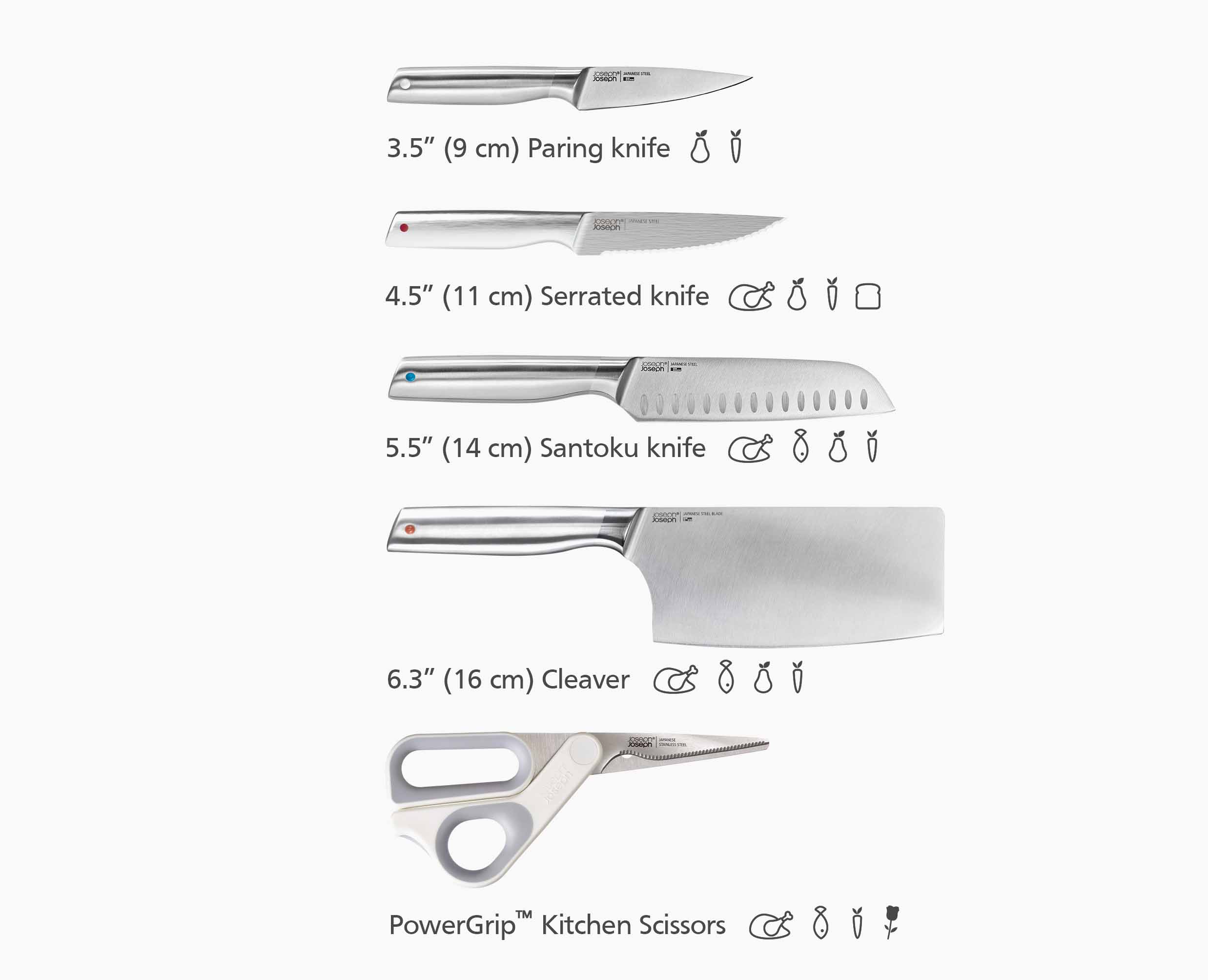 Elevate™ Fusion 5-piece Knife & Scissor Set with Beechwood Block - Image 10