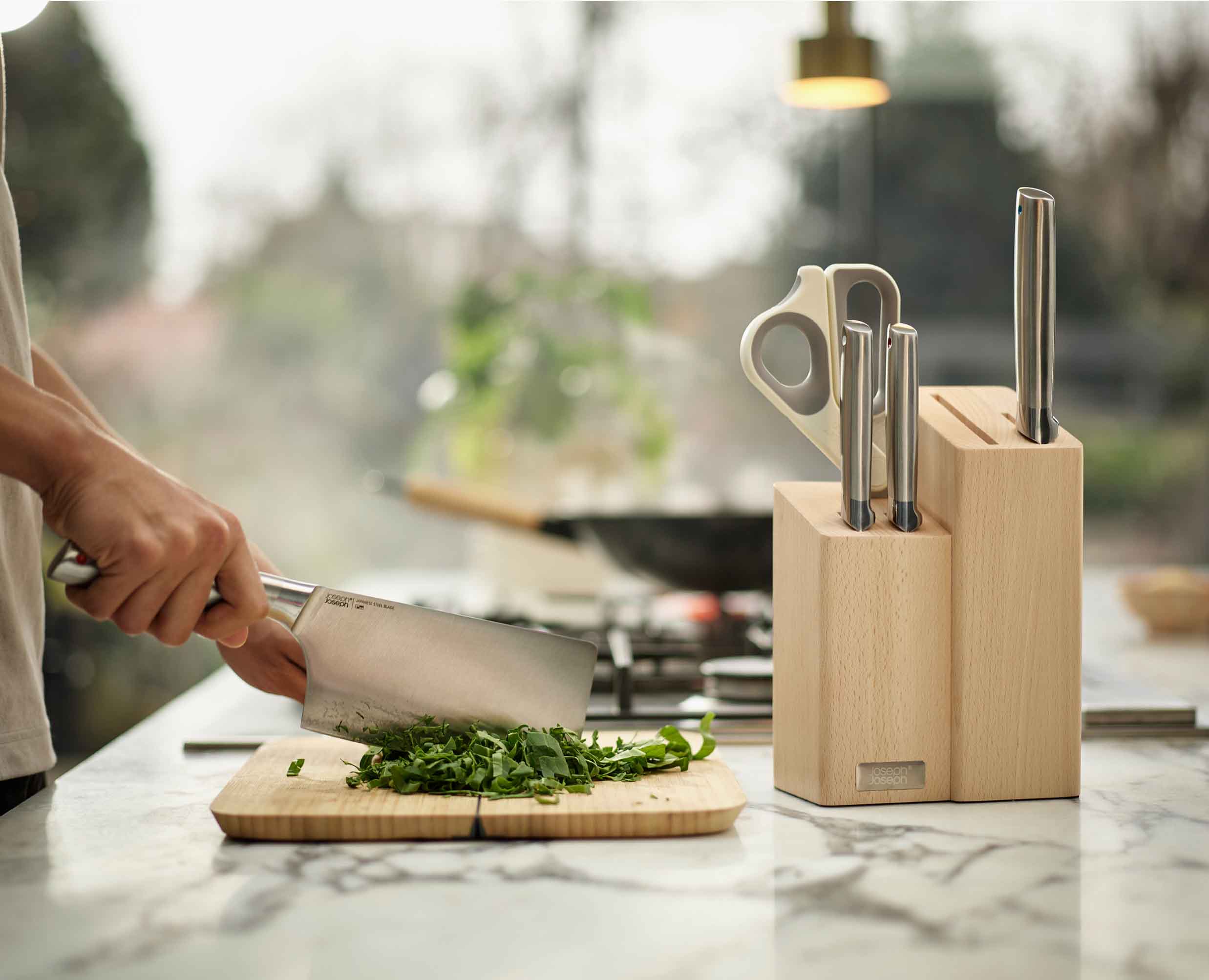 Elevate™ Fusion 5-piece Knife & Scissor Set with Beechwood Block - Image 3
