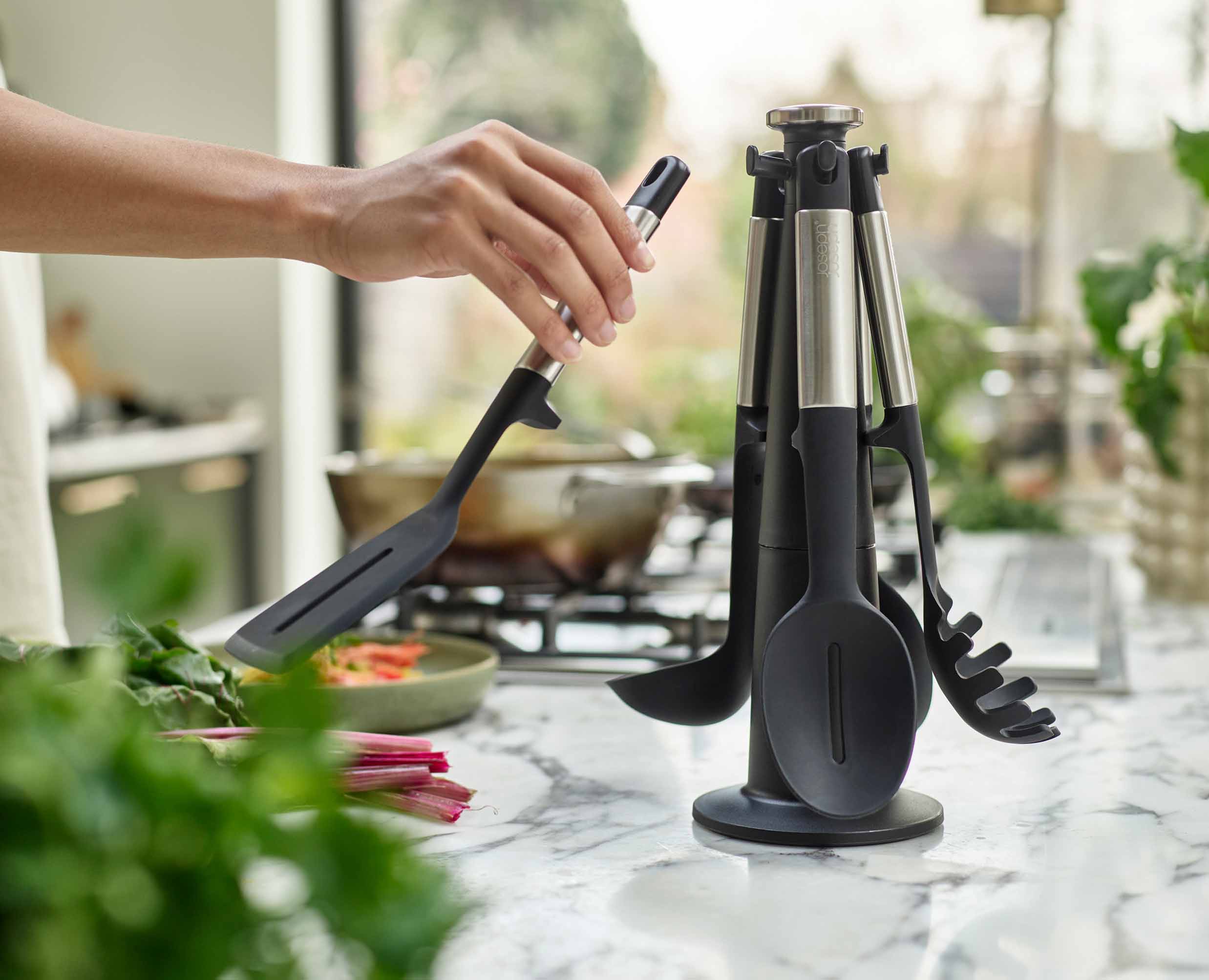 Elevate™ Stainless-steel Silicone 5-piece Utensils Carousel Set - Image 3