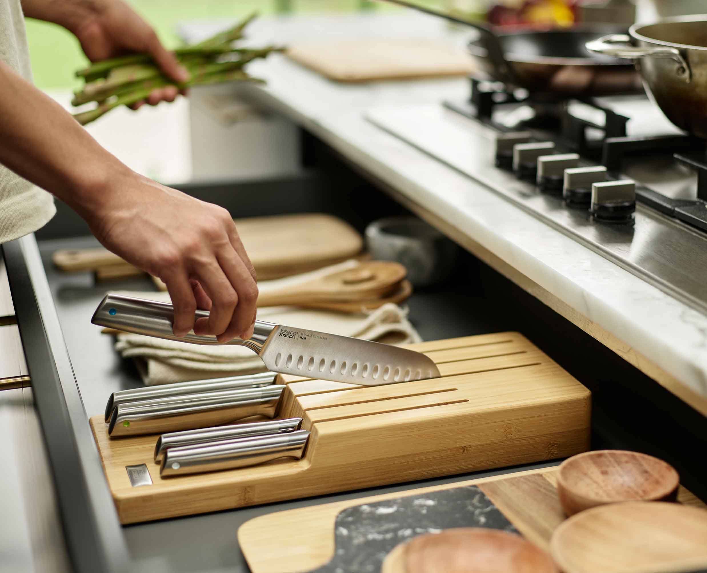 Elevate™ Steel Knife Set with In-drawer Bamboo Storage Tray - Image 3