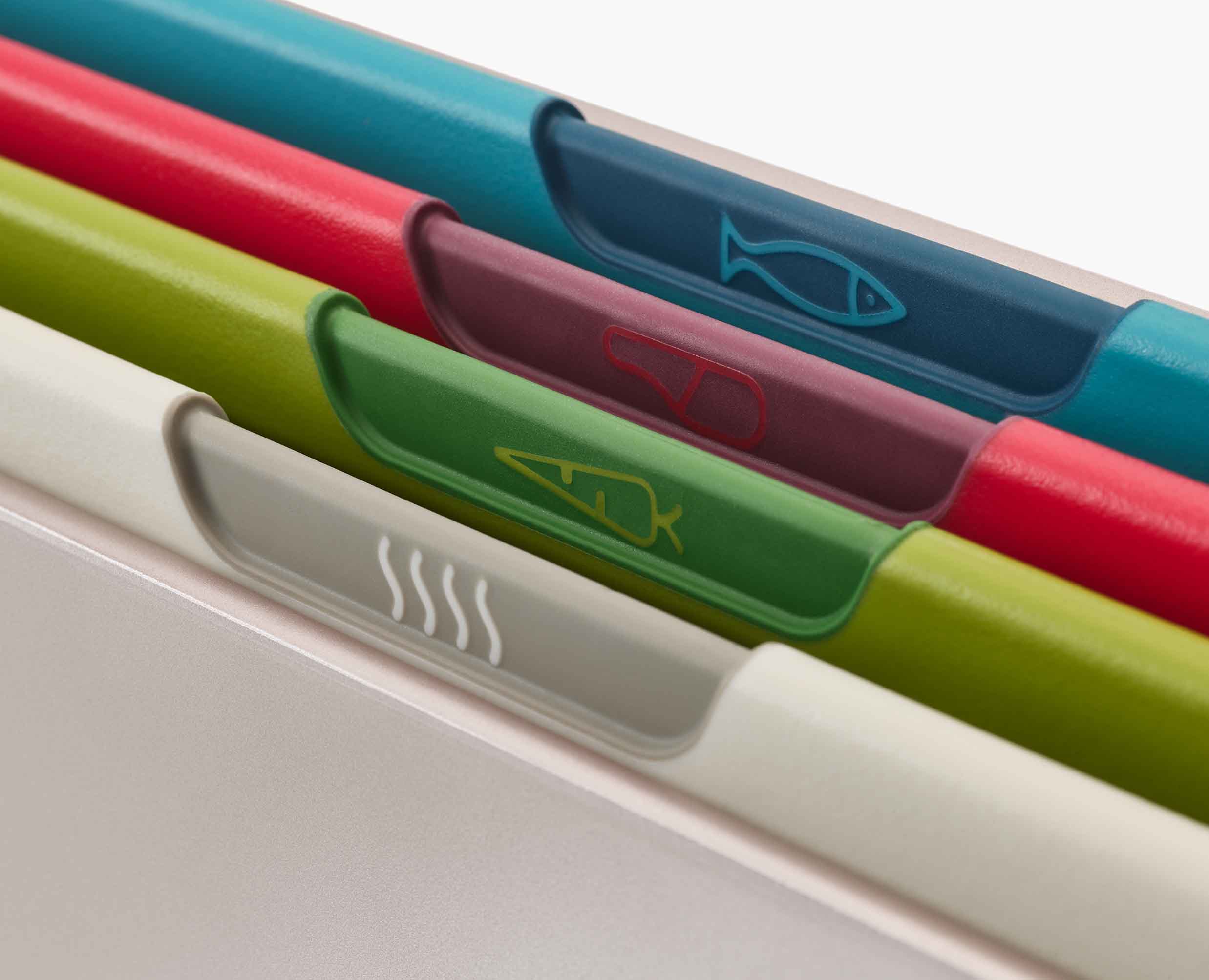 Folio™ Icon 4-piece Multicolour Chopping Board Set with Knife - Image 5