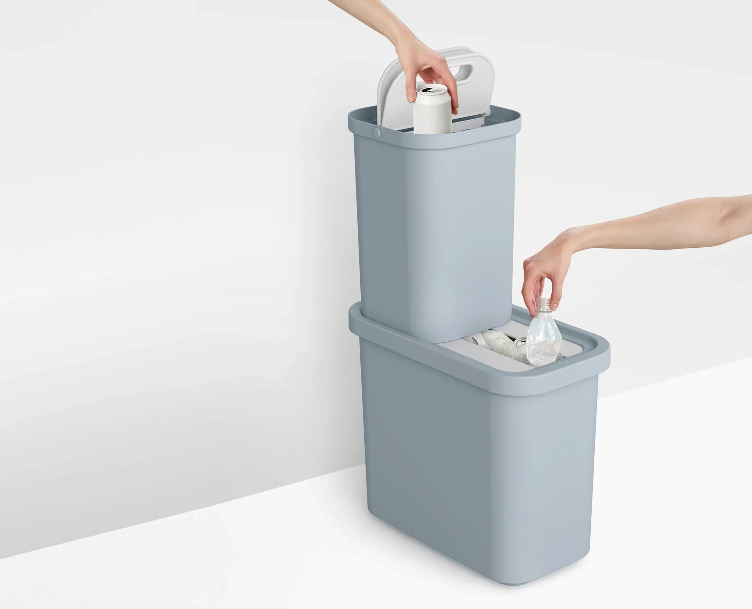 GoRecycle 46L Light Blue Recycling Collector & Caddy Set - Image 4