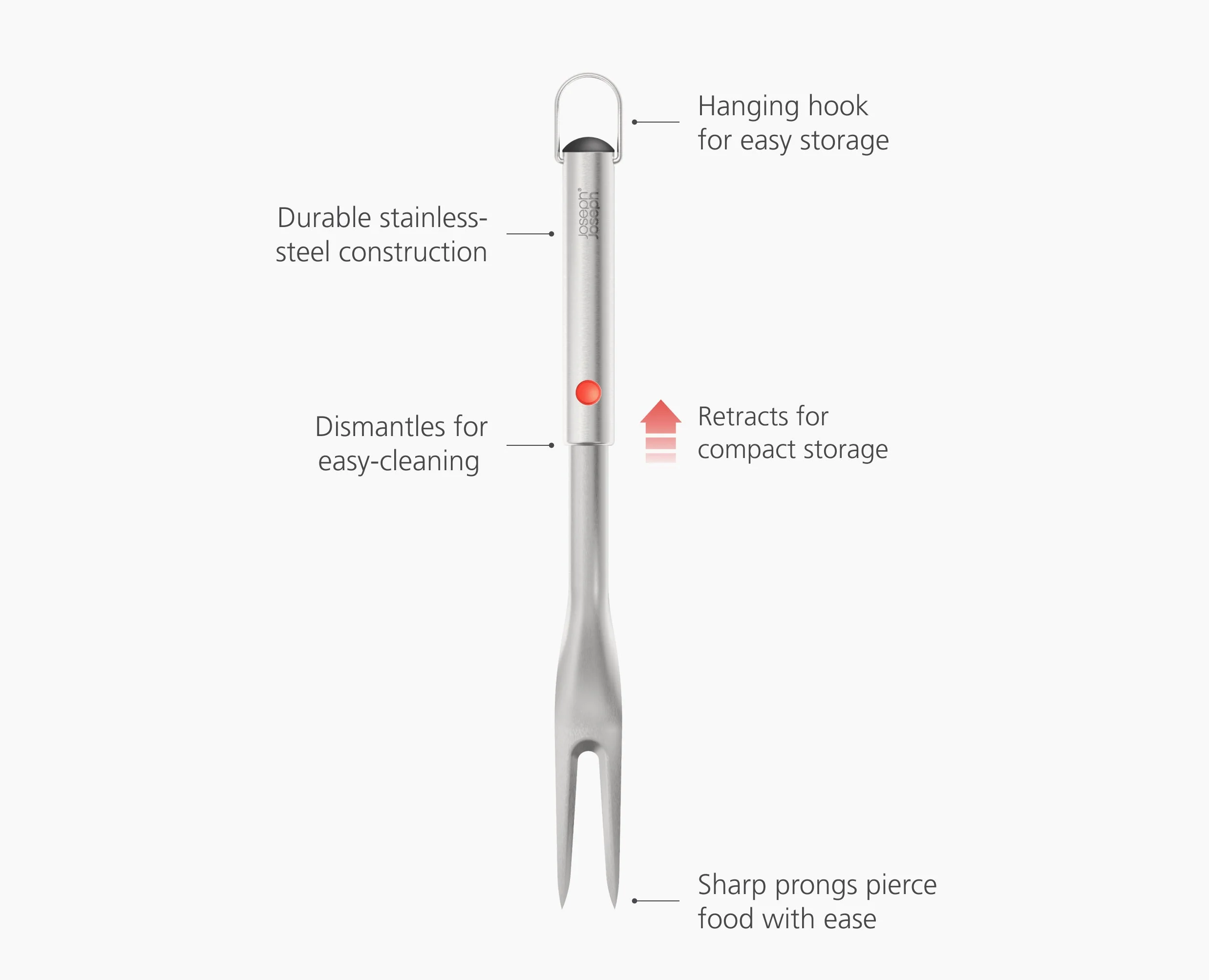 GrillOut™ Stainless-Steel BBQ Fork with Extending Handle - Image 6