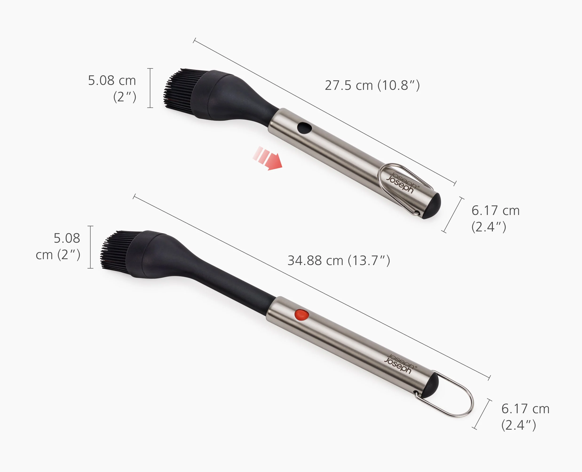 GrillOut™ Black BBQ Silicone Basting Brush with Extending Handle - Image 7