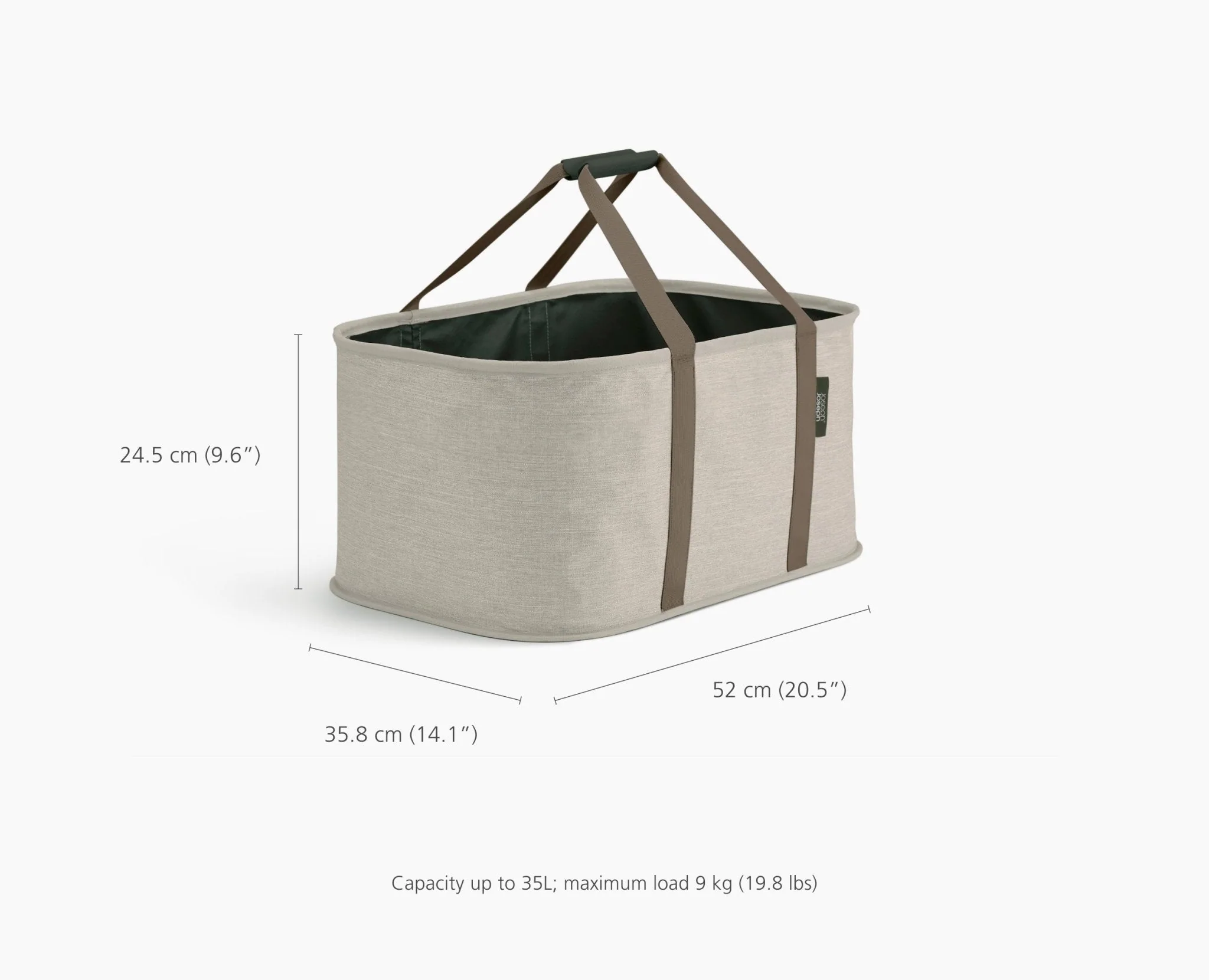 Hold-All™ Ecru Collapsible 35L Laundry Basket - Image 7