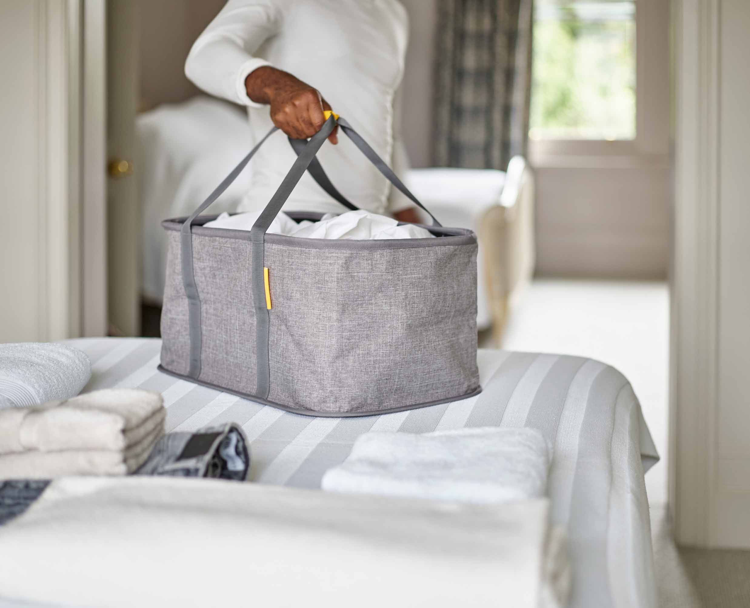 Hold-All™ Grey Collapsible 35L Laundry Basket - Image 4