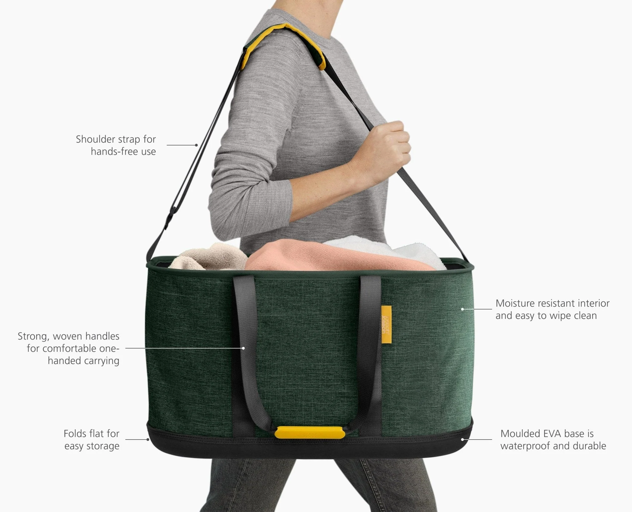 Hold-All™ Outdoor Green Collapsible 45L Laundry Basket - Image 6