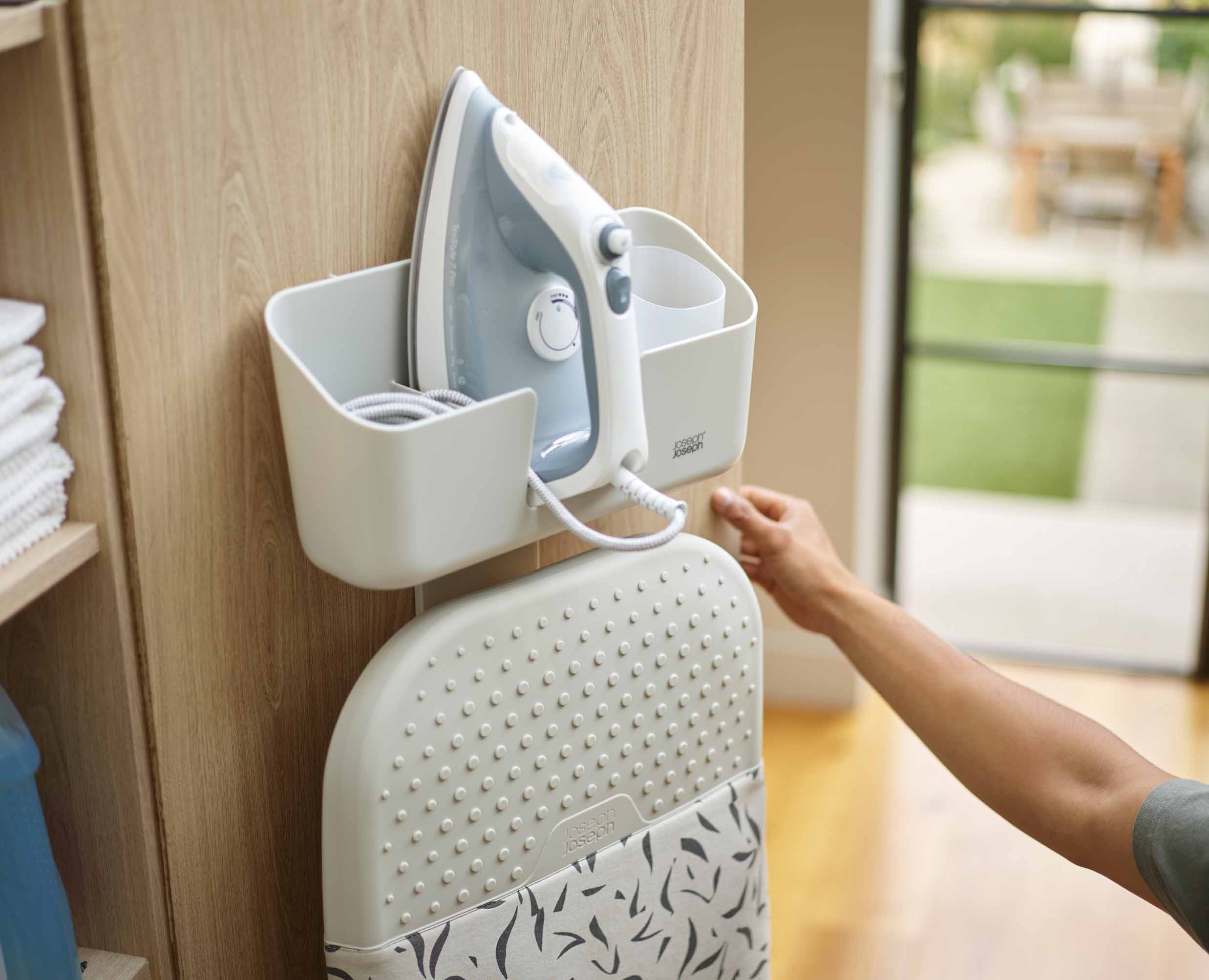 IronHub™ Wall-mounted Ecru Iron Storage Caddy - Image 3