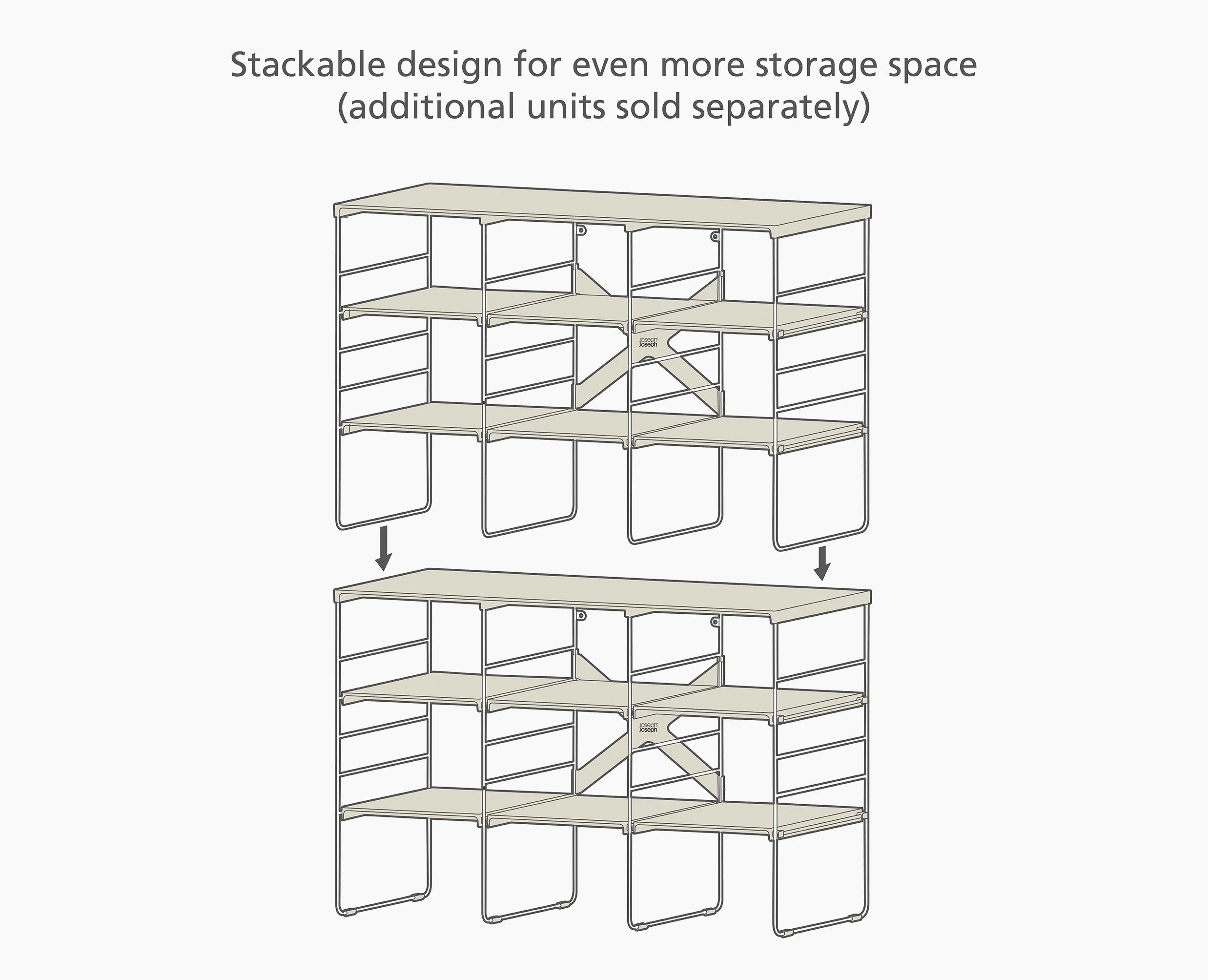 Level™ Plus Large Adjustable Ecru Shoe Rack - Image 7
