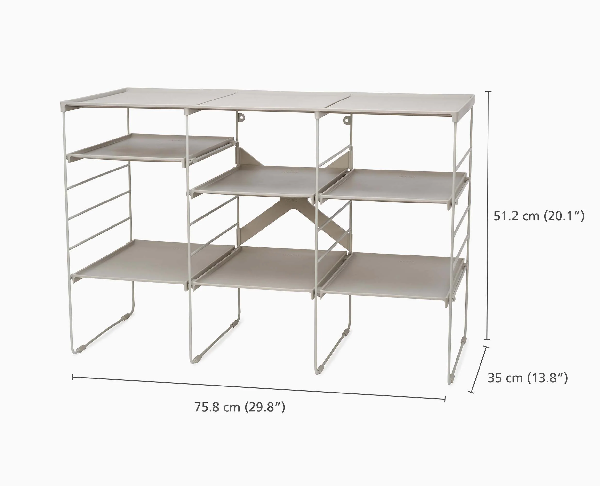 Level™ Plus Large Adjustable Ecru Shoe Rack - Image 9