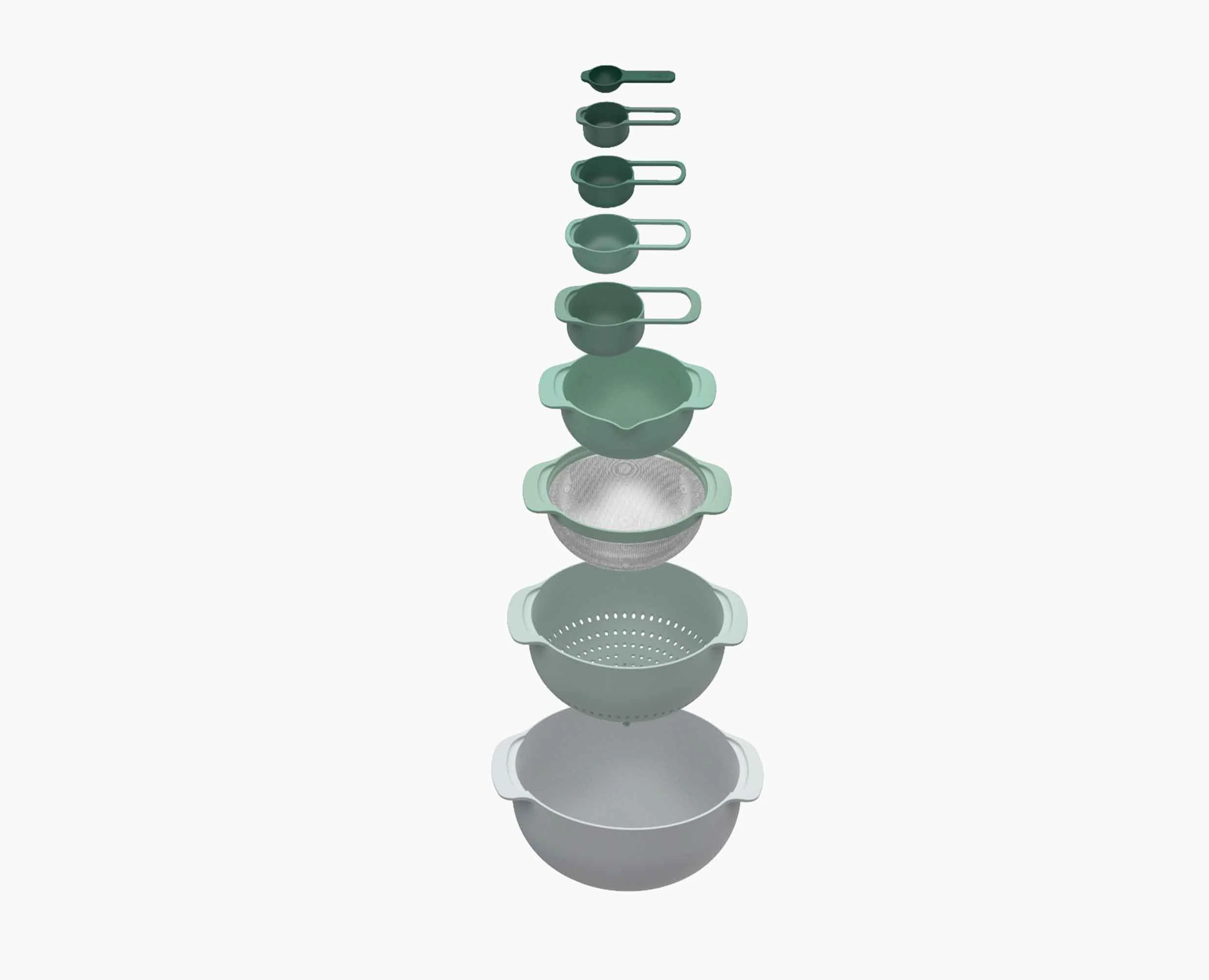 Nest™ 9 Plus Green Bowl Set - Editions - Image 4