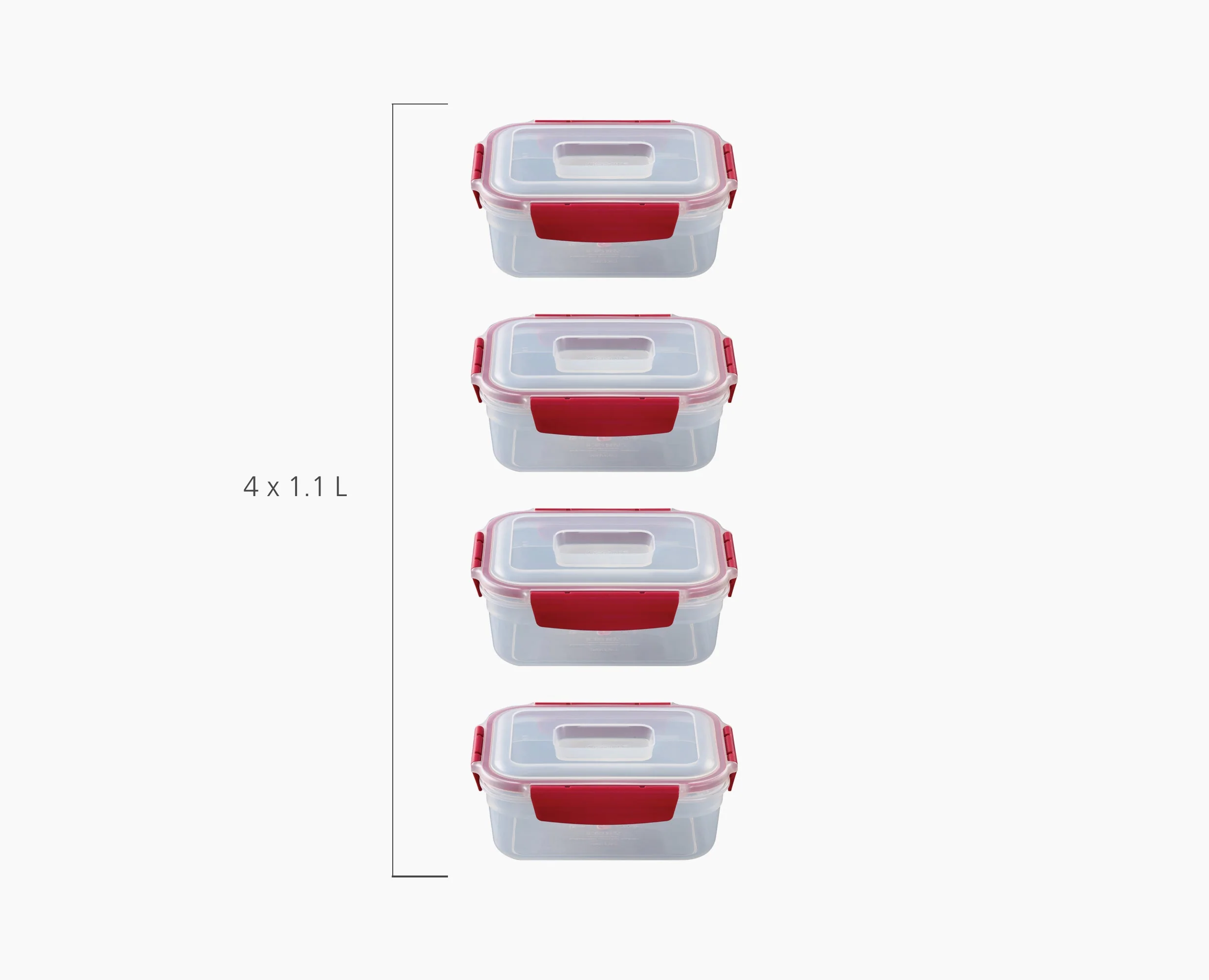 Nest™ Lock 4-Piece Red 1.1L Food Container Set - Image 5