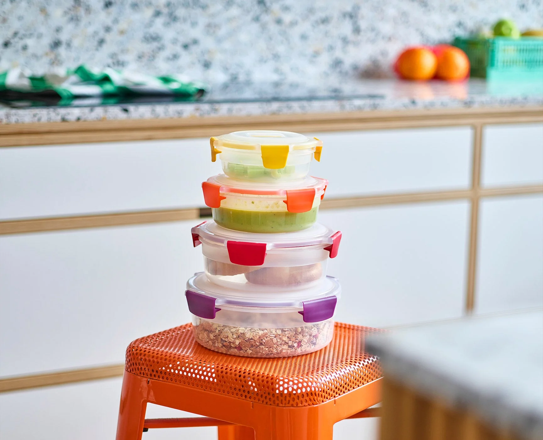 Nest™ Lock 4-Piece Multicolour Round Food Container Set - Image 4
