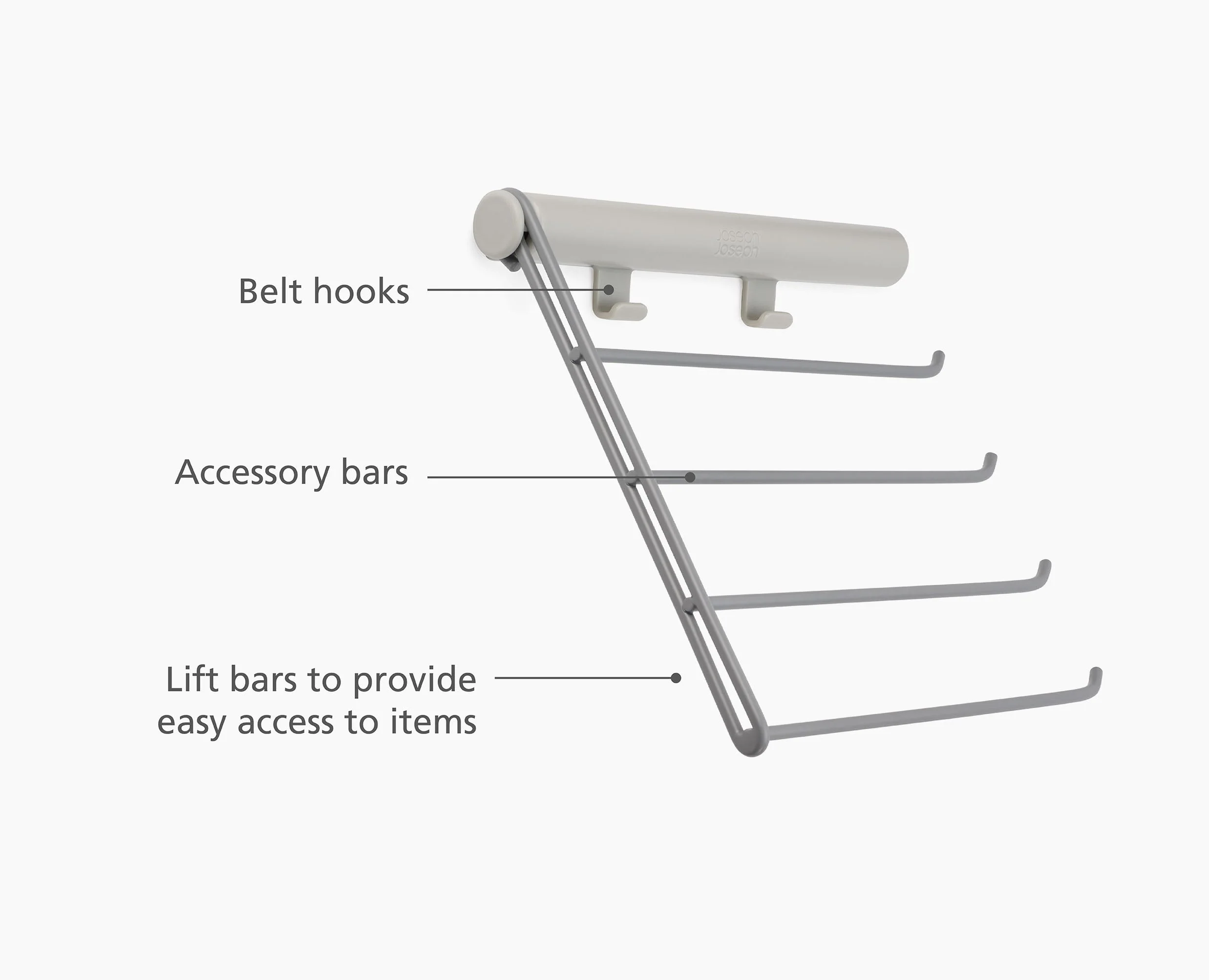 Orderly™ Ecru Belt, Tie & Scarf Hanging Rail - Image 6