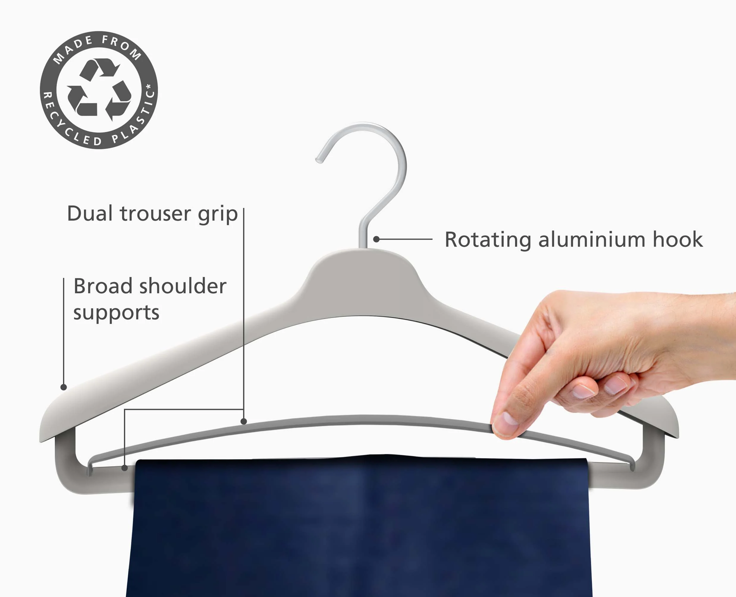 Orderly™ Set of 2 Ecru Suit & Coat Hangers - Image 4