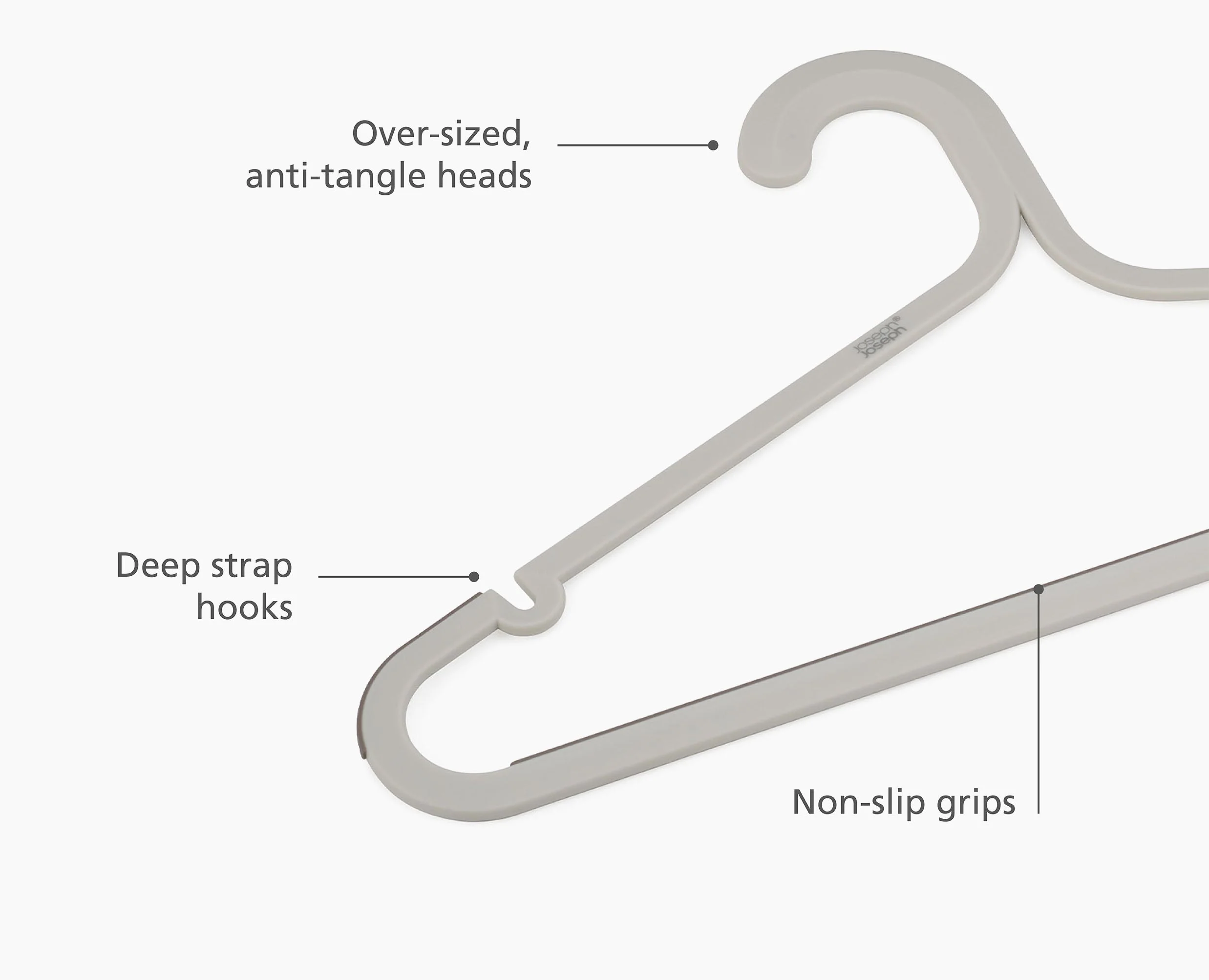 Orderly™ Set of 5 Anti-tangle Ecru Clothes Hangers - Image 8