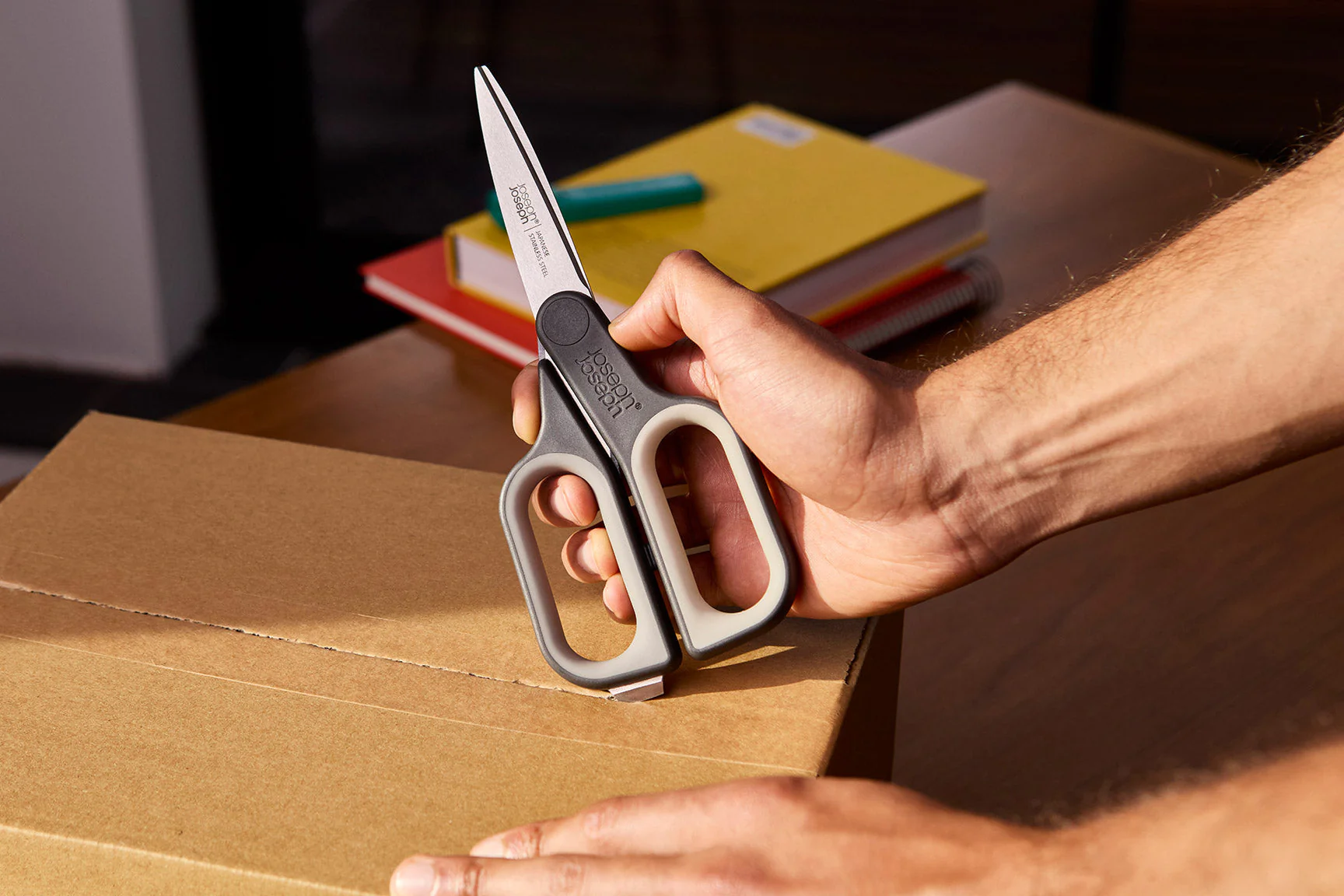 PlusCut™ Grey Scissors with Integrated Box Cutter - Image 3