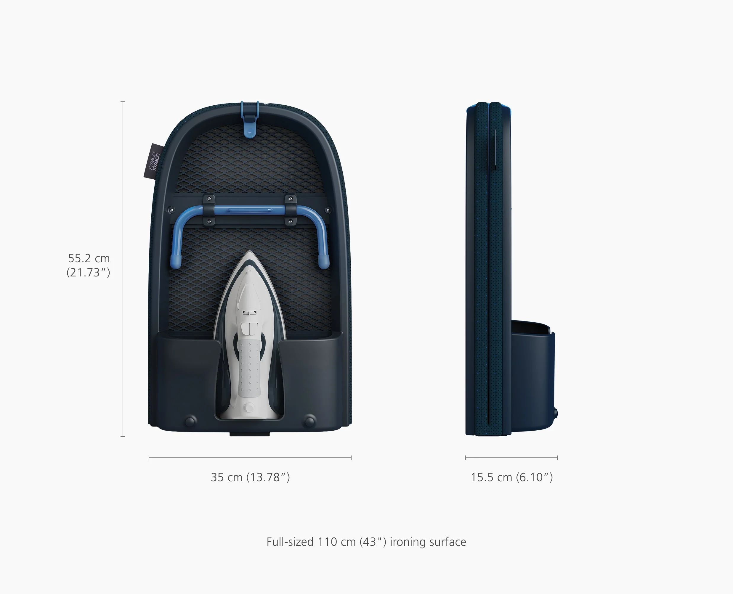 Pocket Max Plus 110cm Folding Blue Ironing Board with Advanced Cover - Image 8