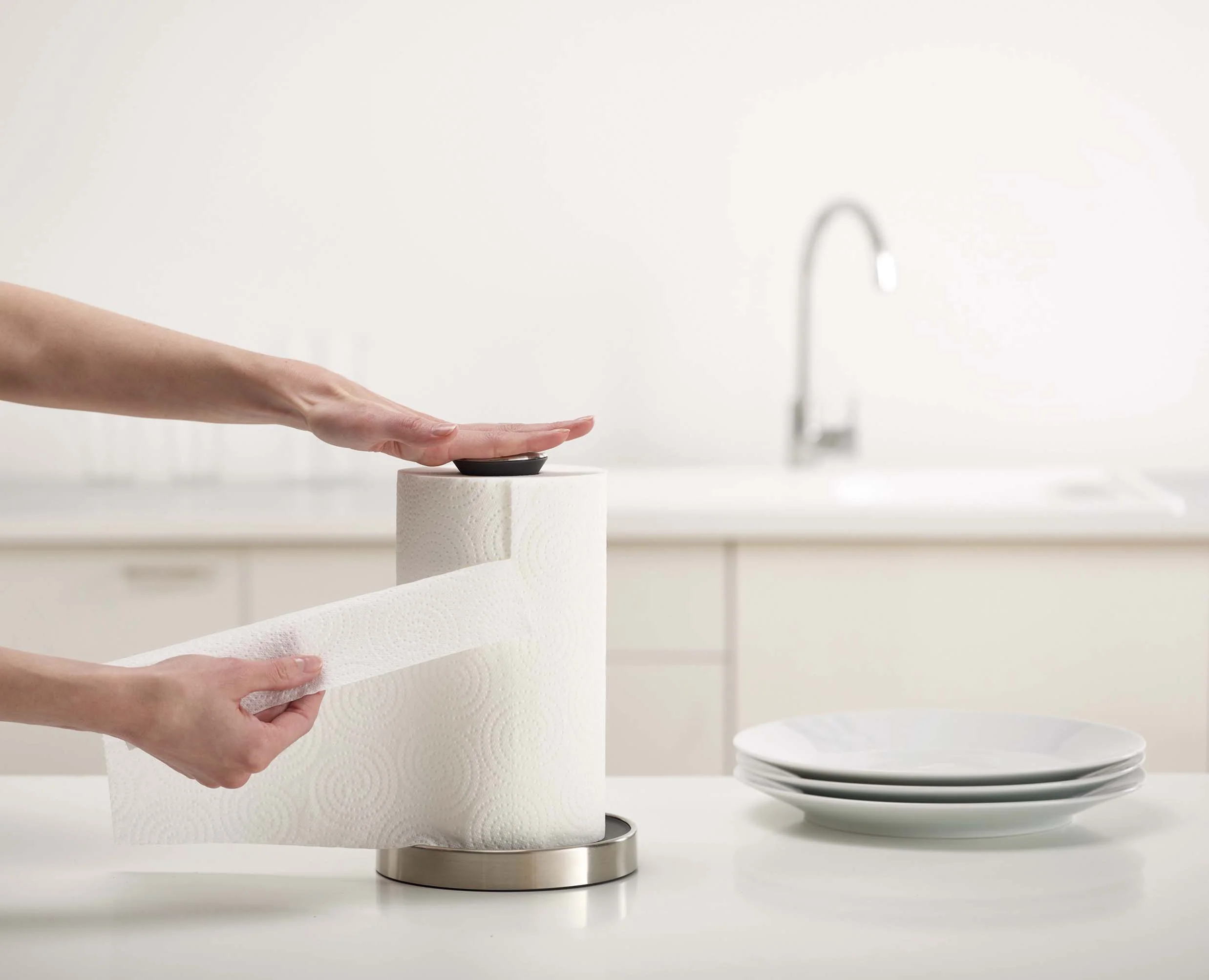 Push&Tear™ Grey Kitchen Roll Holder - Image 3