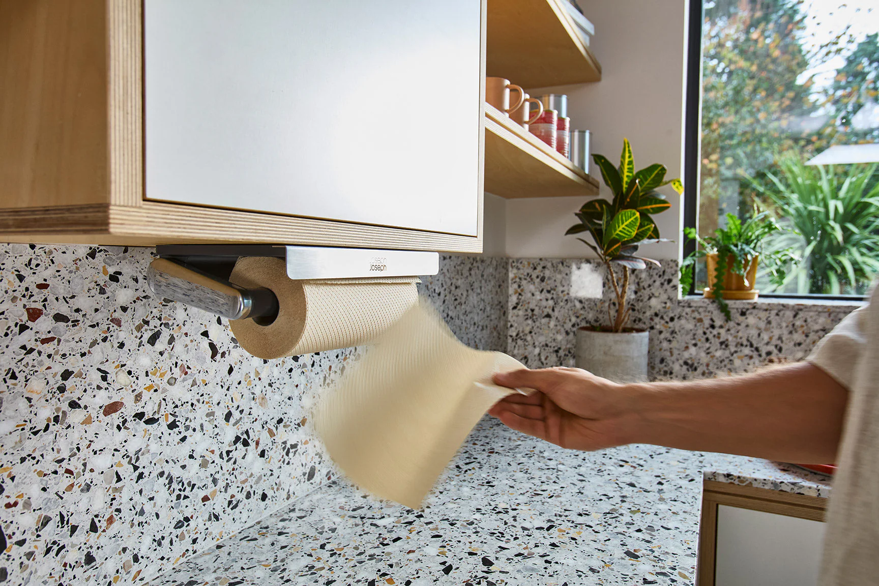 RollGrip™ Under-Shelf Stainless-Steel Kitchen Roll Holder - Image 5