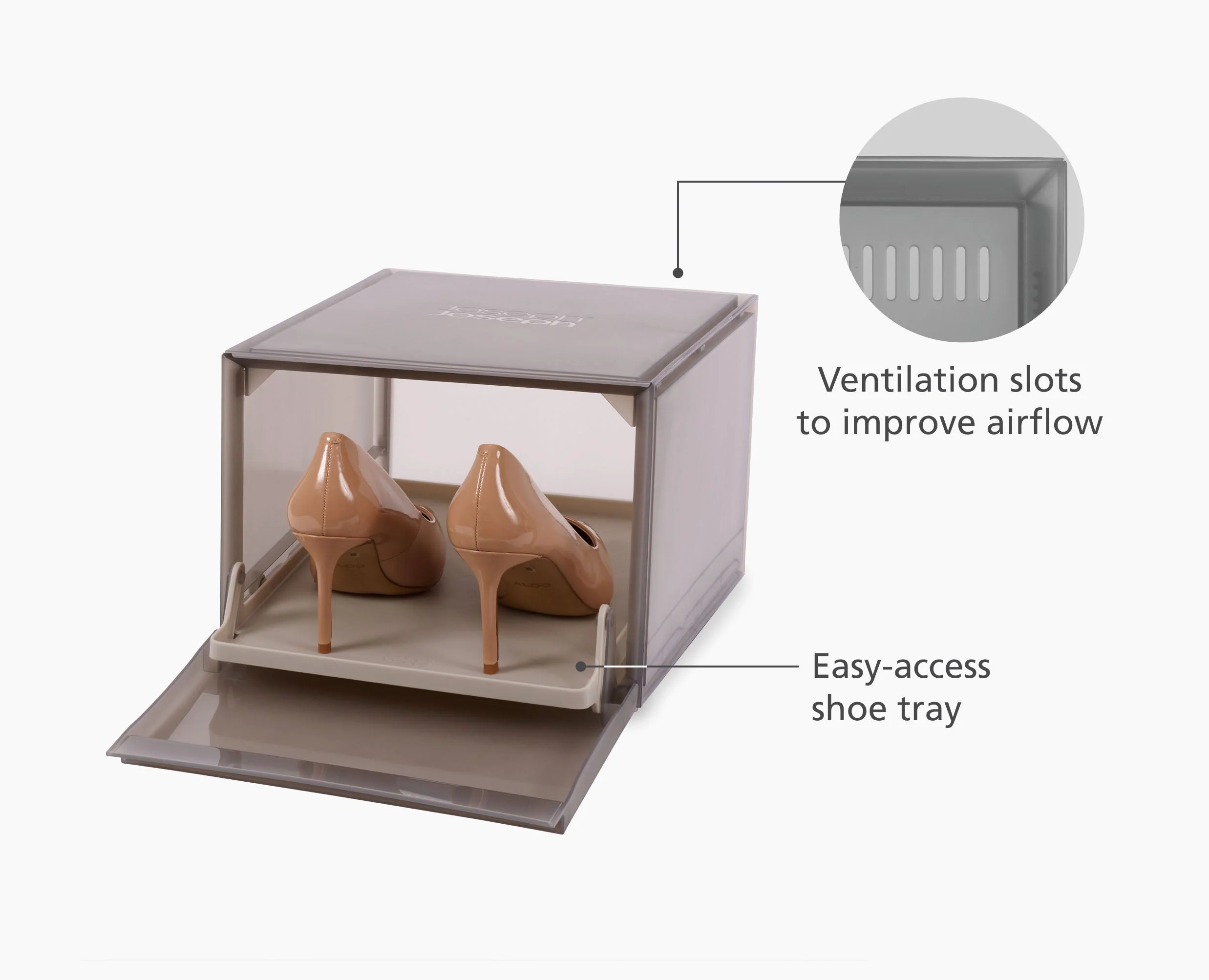 ShoeCase 6-piece Grey Shoe Storage Box - Image 4