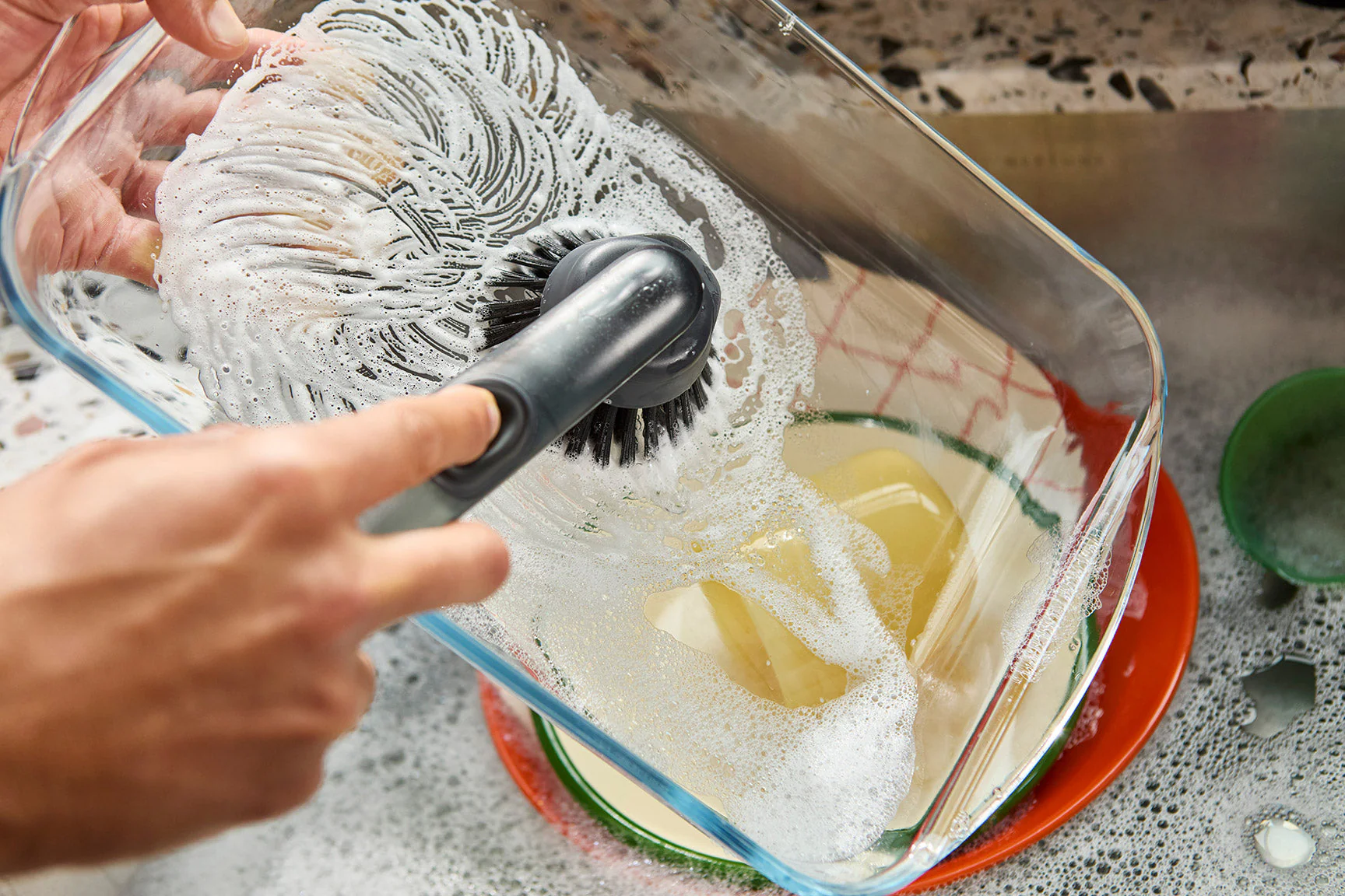 SinkTech™ Soap Dispensing Washing Up Brush with Steel Stand - Image 5